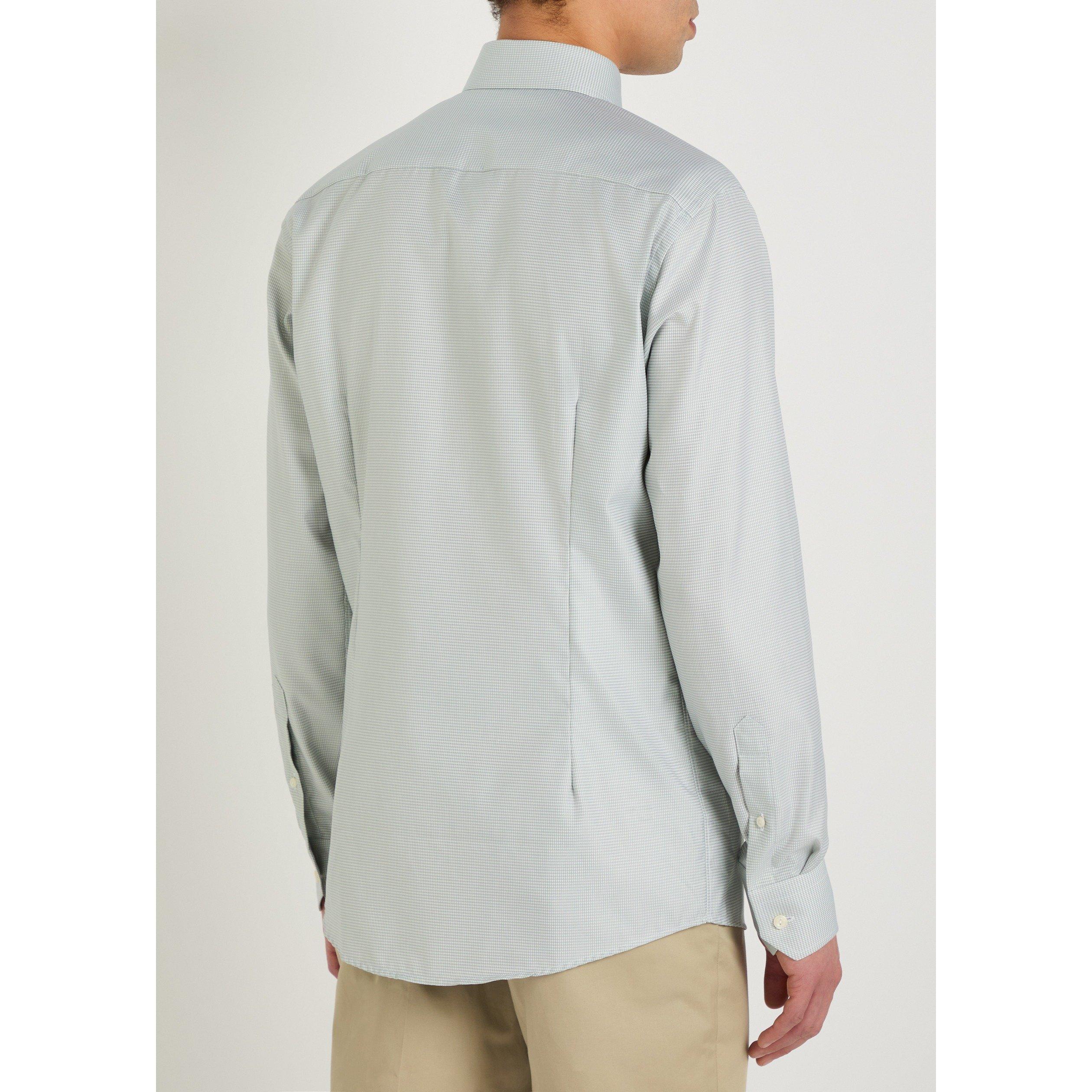 LIGHT GREEN - Eton - ETON SHRT LS SIG TWILL HNDSTTH - 3