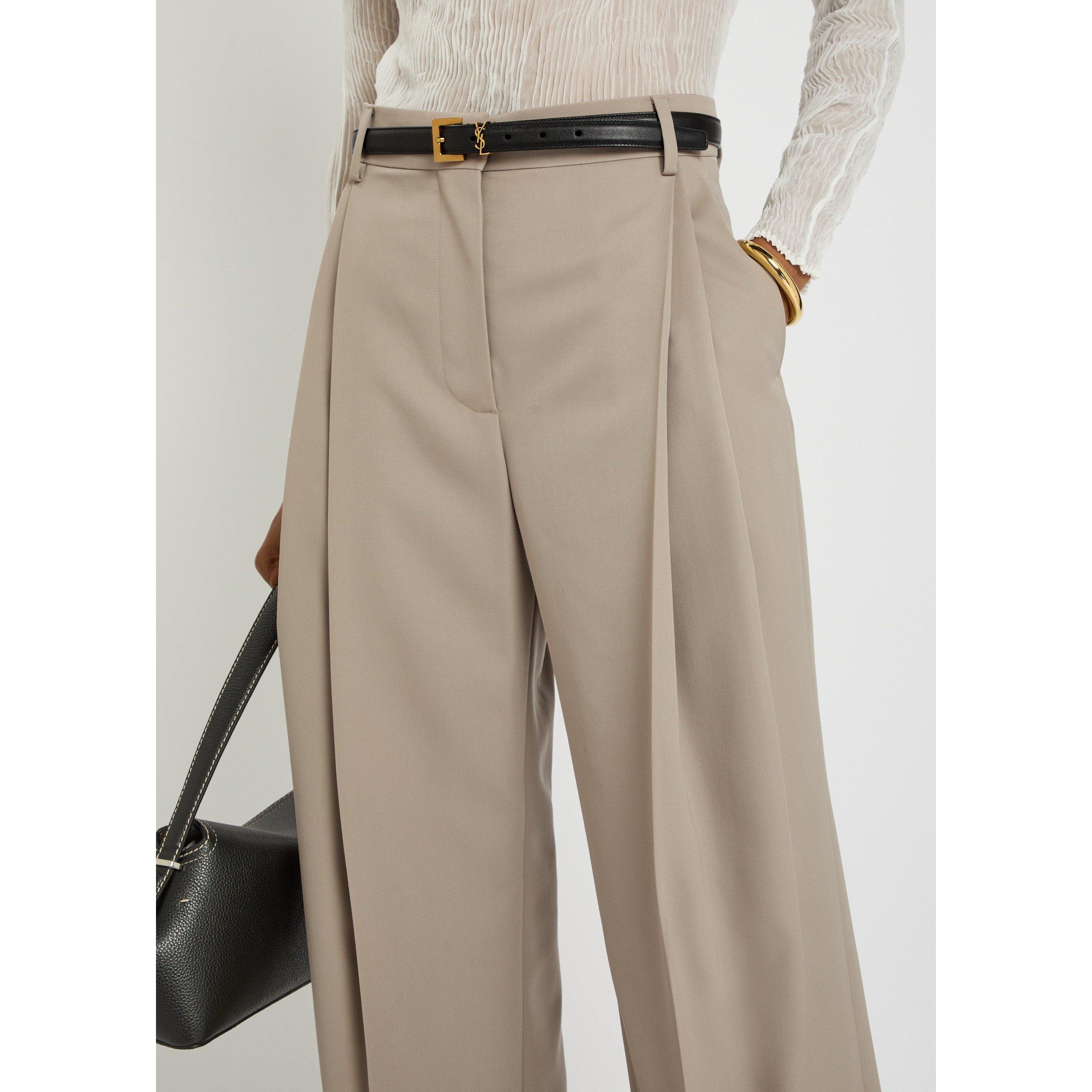 GREY - Stella McCartney - Pleated Straight Wool Pants - 4