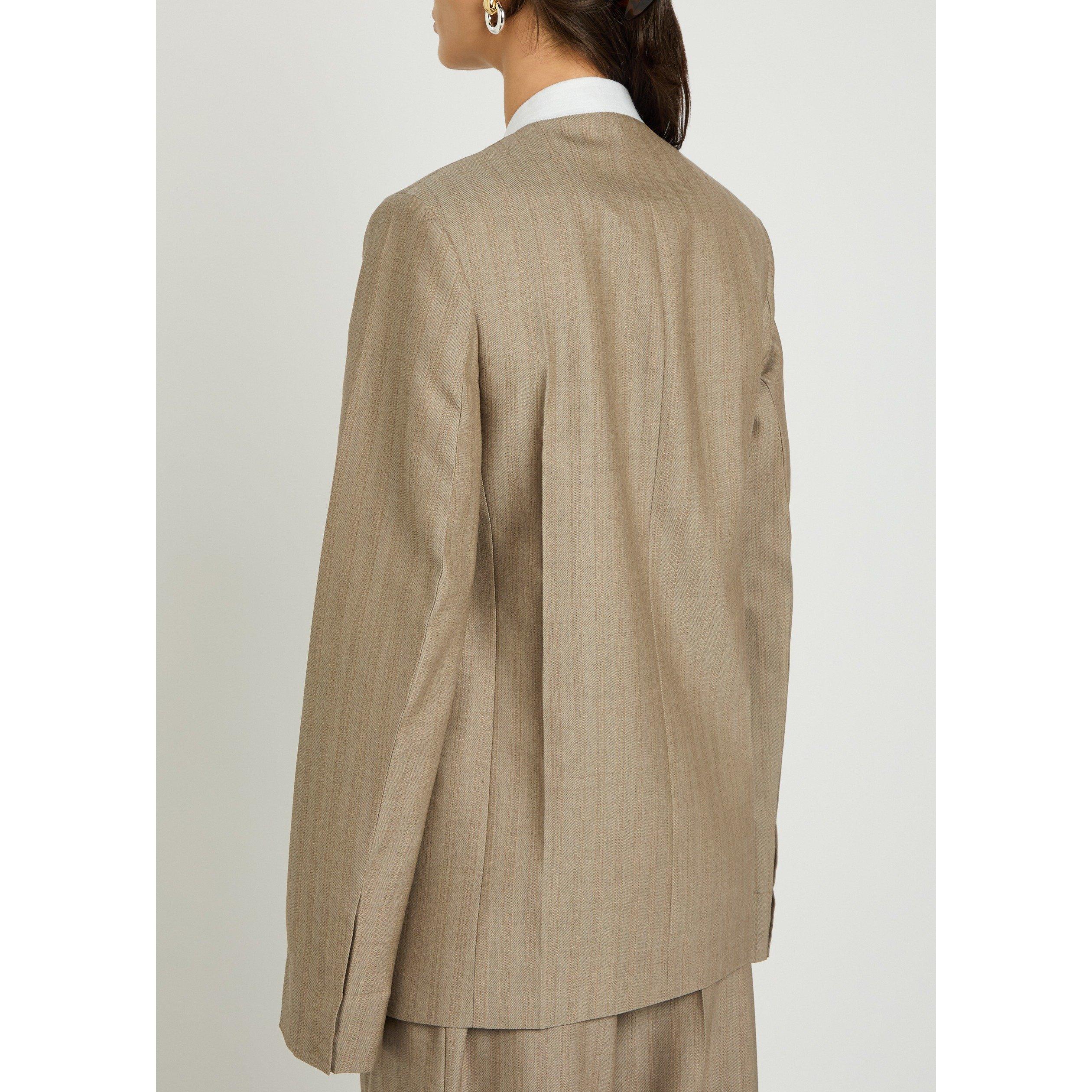 GREY AND OTHER - Victoria Beckham - COLLARLESS FOLDED TAILORED JAC - 3