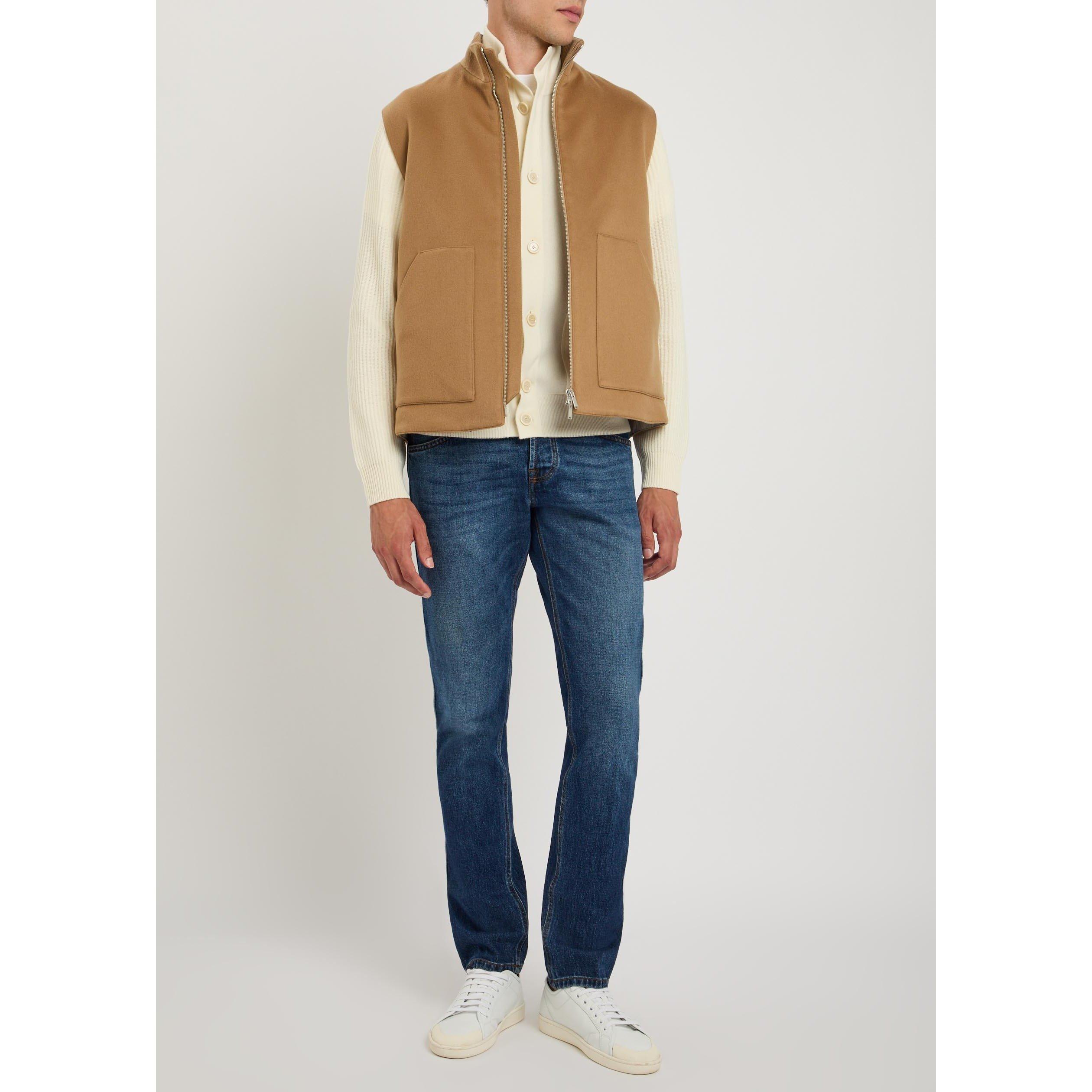 BEIGE - Lardini - Men's Lar Zip Wool Relaxed-Fit Gilet - 5