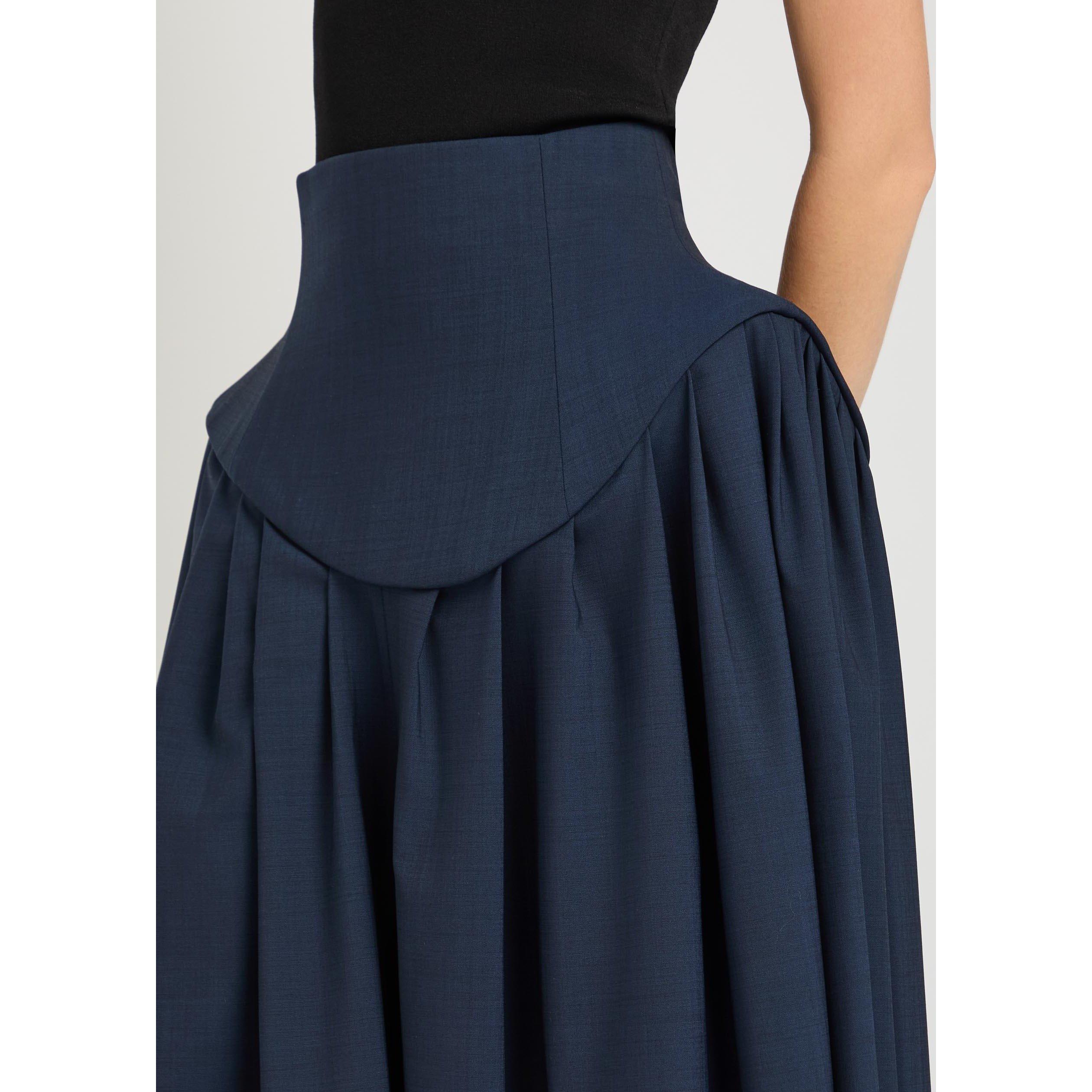 NAVY - Unknown - Women's Basque Pleated Trousers - 4