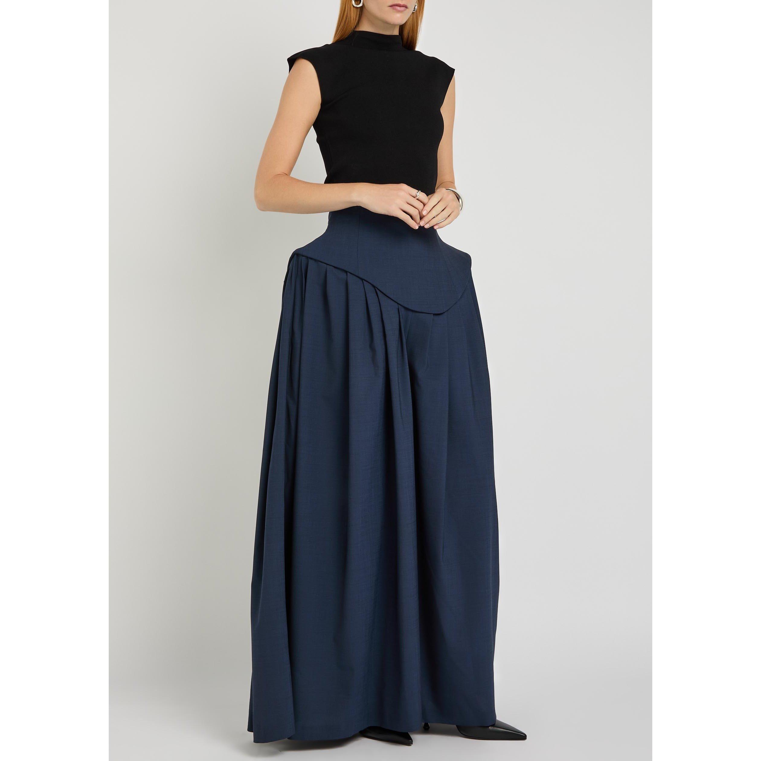 NAVY - Unknown - Women's Basque Pleated Trousers - 5