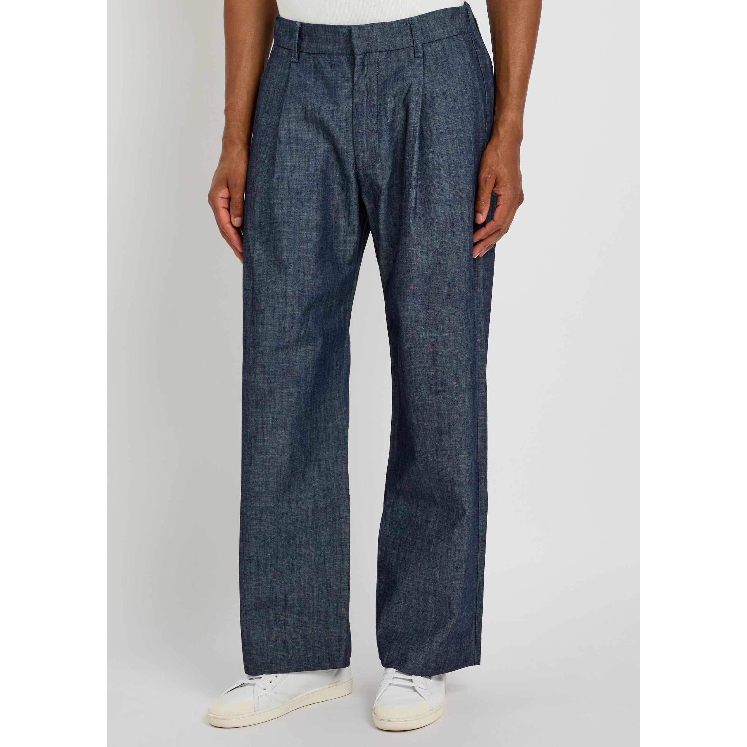 GREY - NN07 - Men's Kay Cotton Single Pleat Trousers - 2