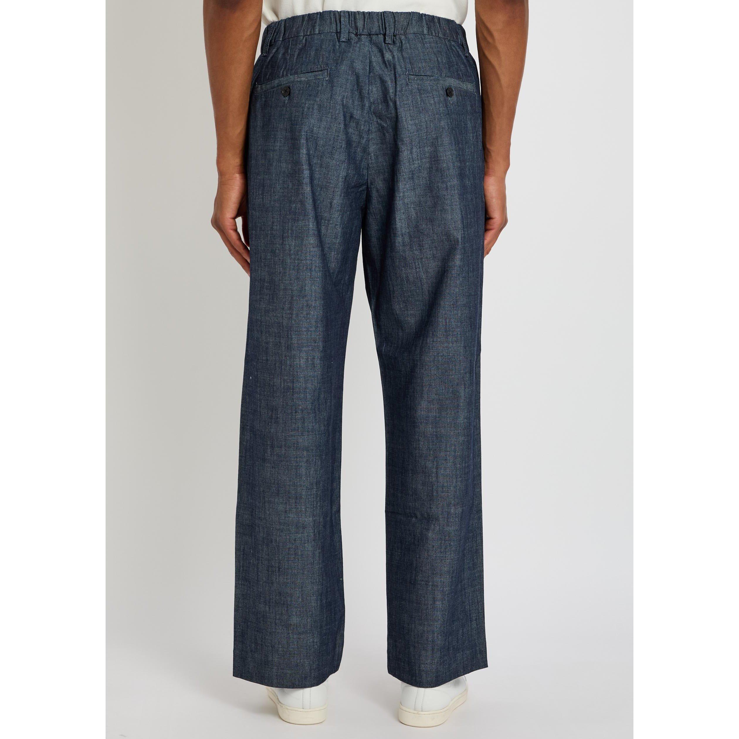 GREY - NN07 - Men's Kay Cotton Single Pleat Trousers - 3