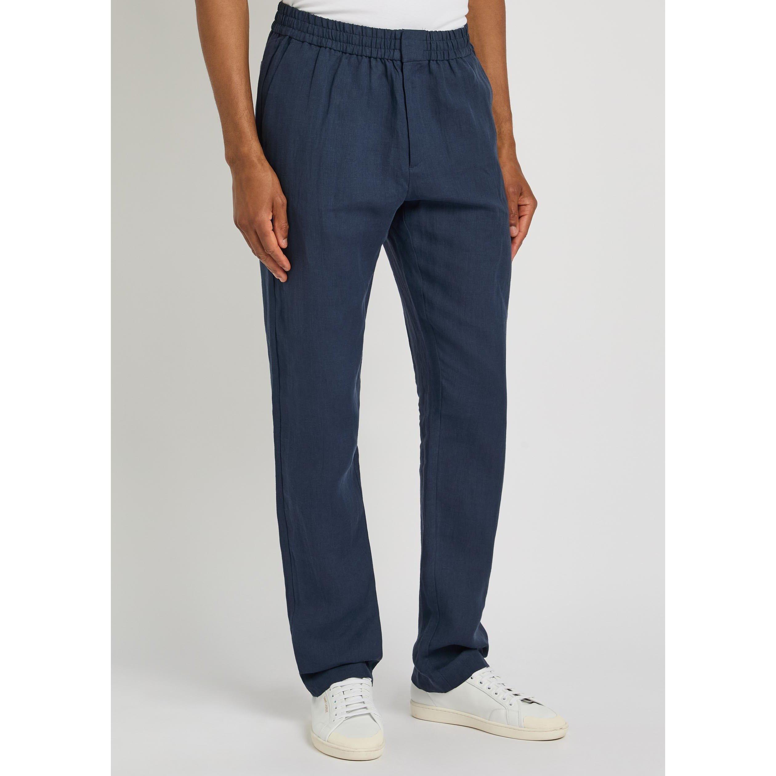 NAVY - Sunspel - SUNSPEL DRWSTRNG LINEN TRSR - 2