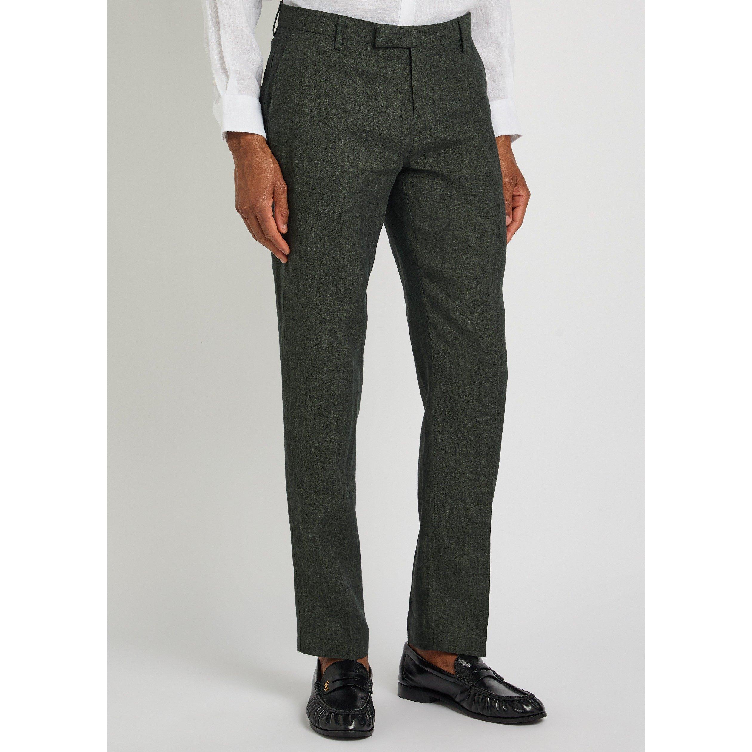 DARK GREEN - Sunspel - SUNSPEL LINEN TRSR - 2