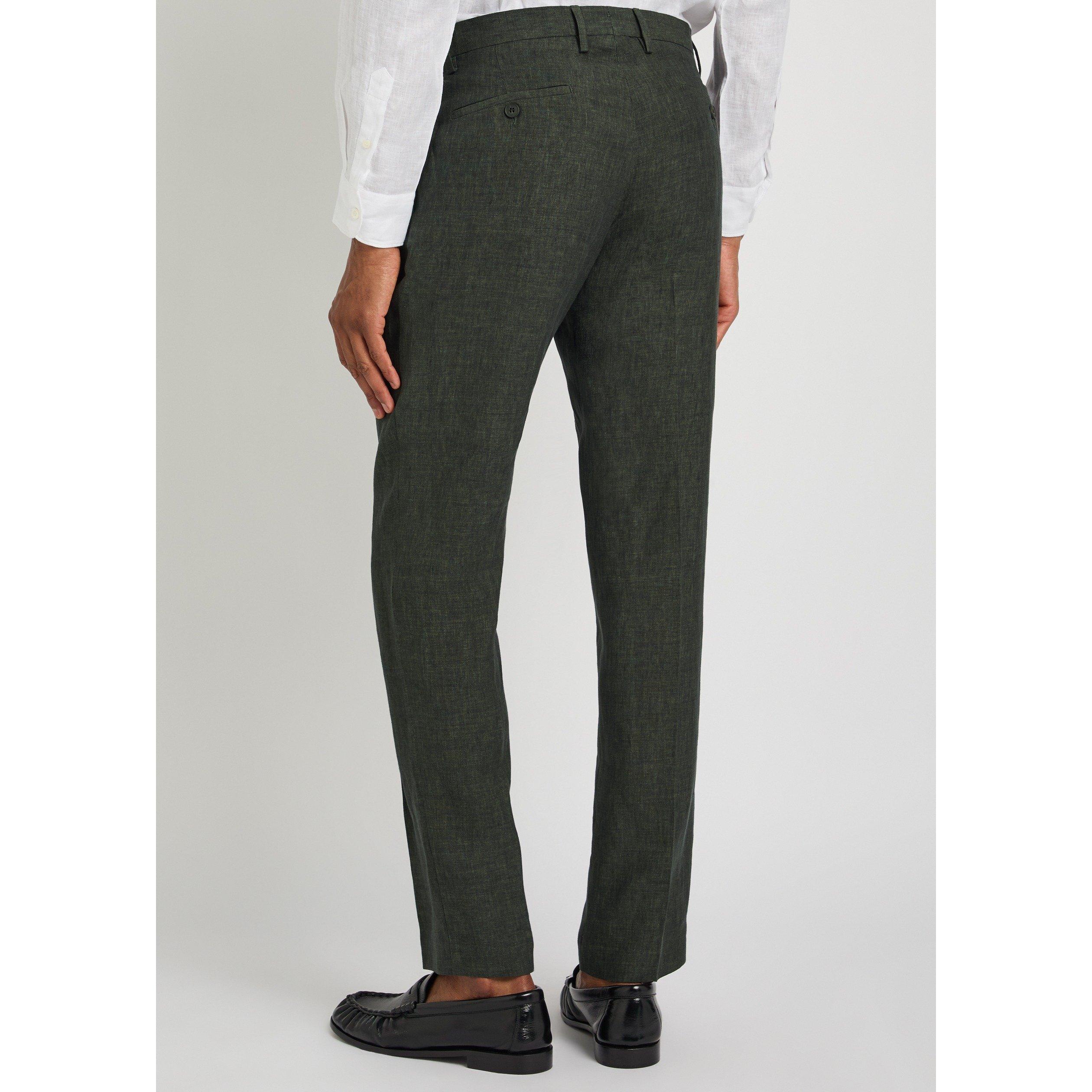 DARK GREEN - Sunspel - SUNSPEL LINEN TRSR - 3