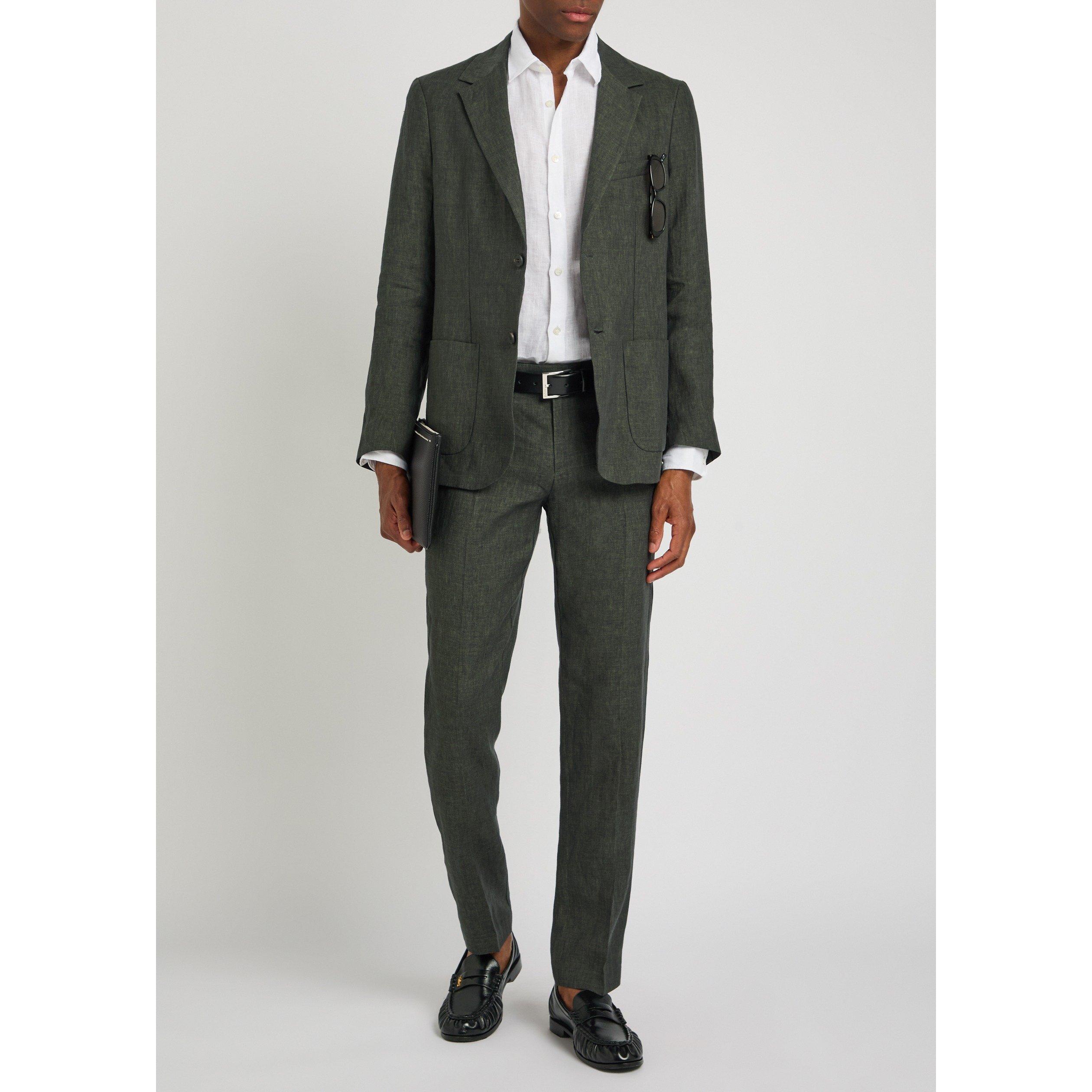 DARK GREEN - Sunspel - SUNSPEL LINEN TRSR - 5