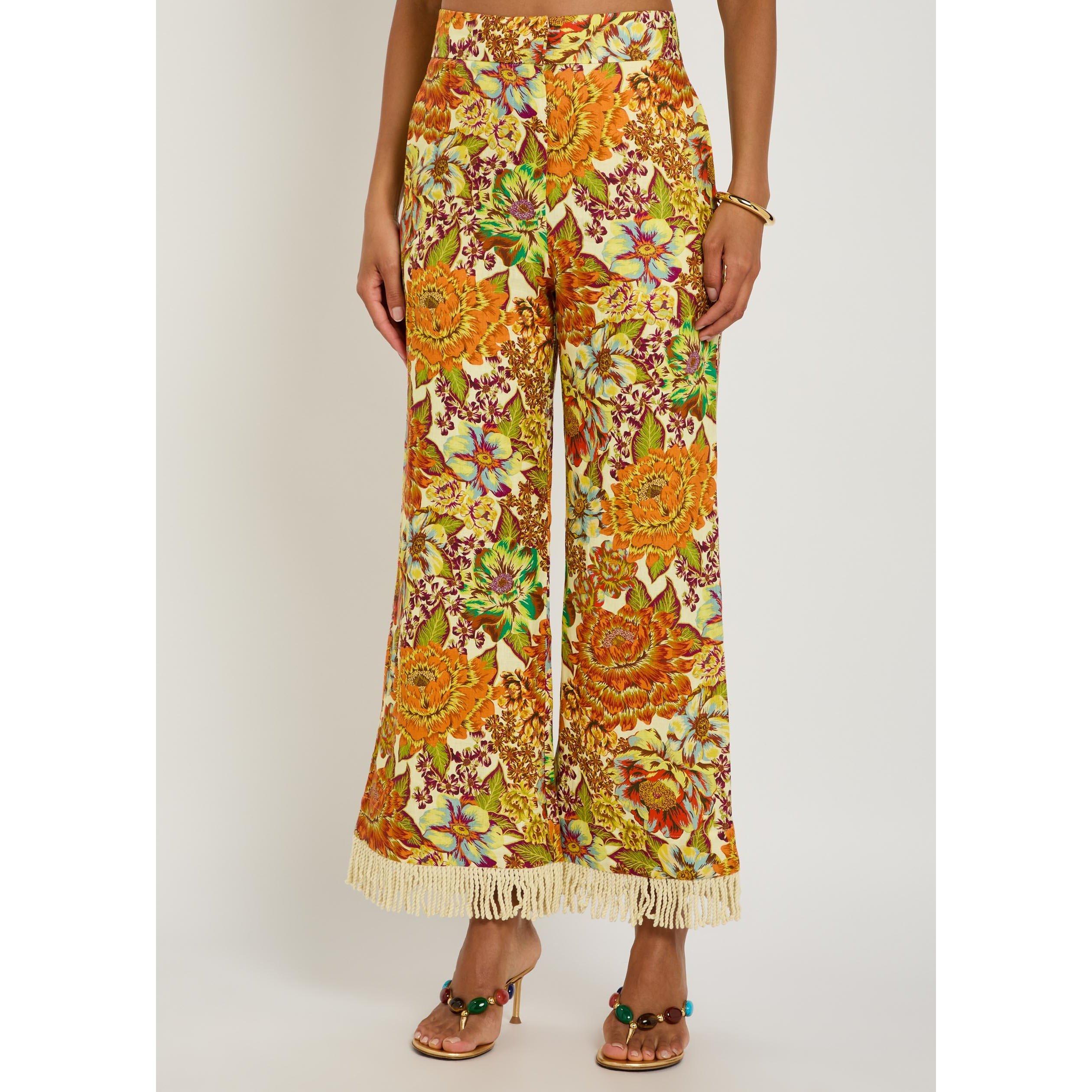MULTICOLOURED - Alemais - Women's Lana Floral Linen Flared Trousers - 2