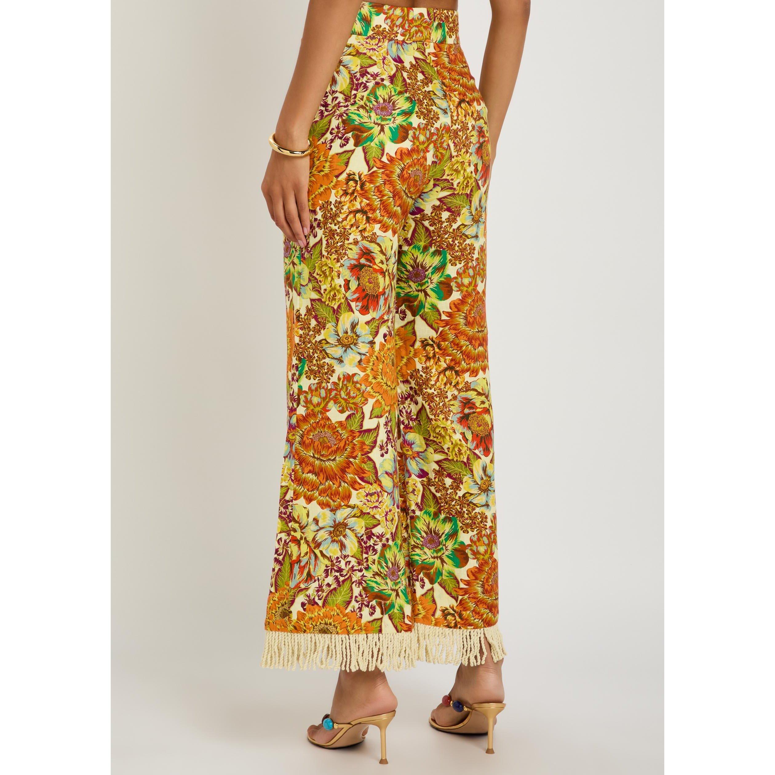 MULTICOLOURED - Alemais - Women's Lana Floral Linen Flared Trousers - 3