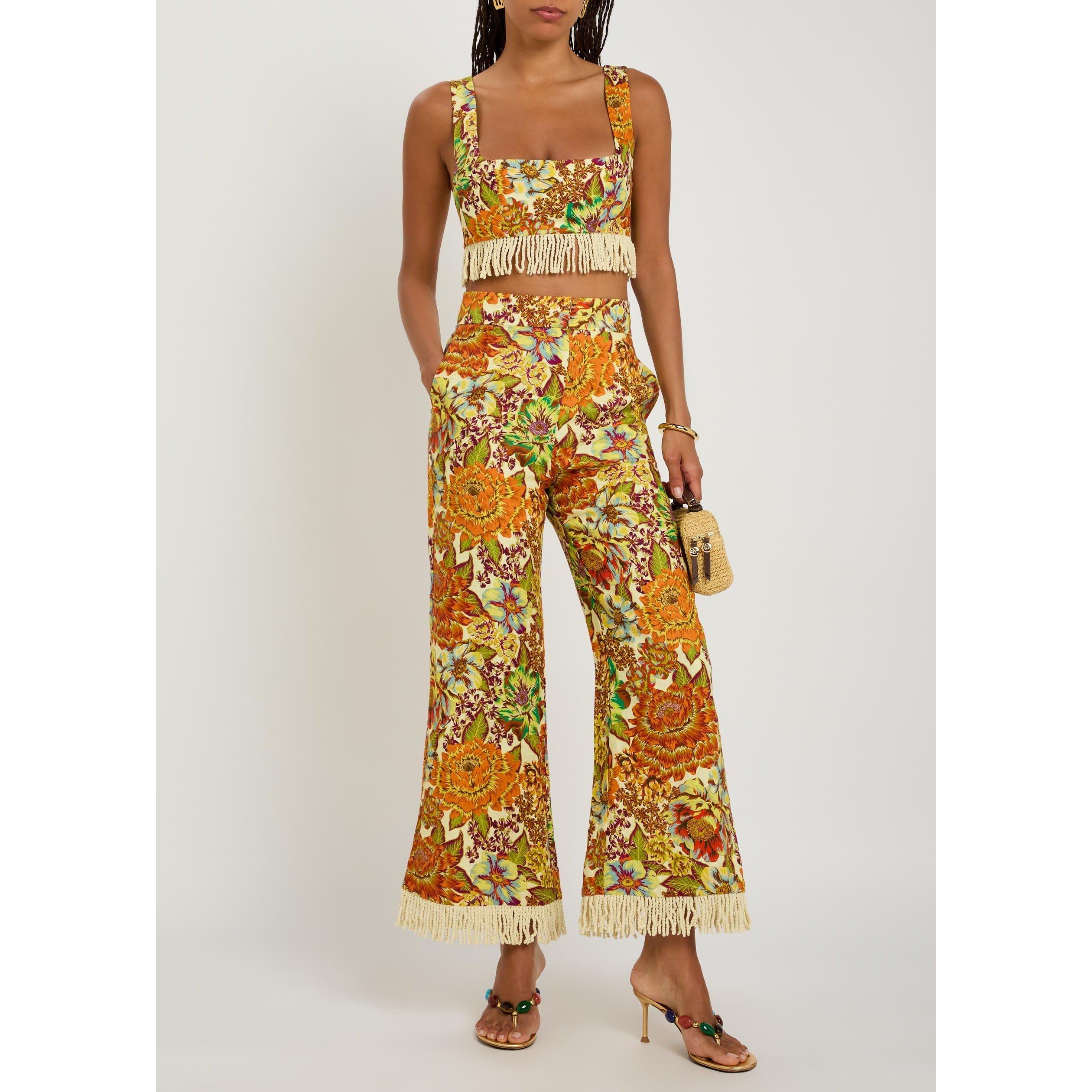 MULTICOLOURED - Alemais - Women's Lana Floral Linen Flared Trousers - 5