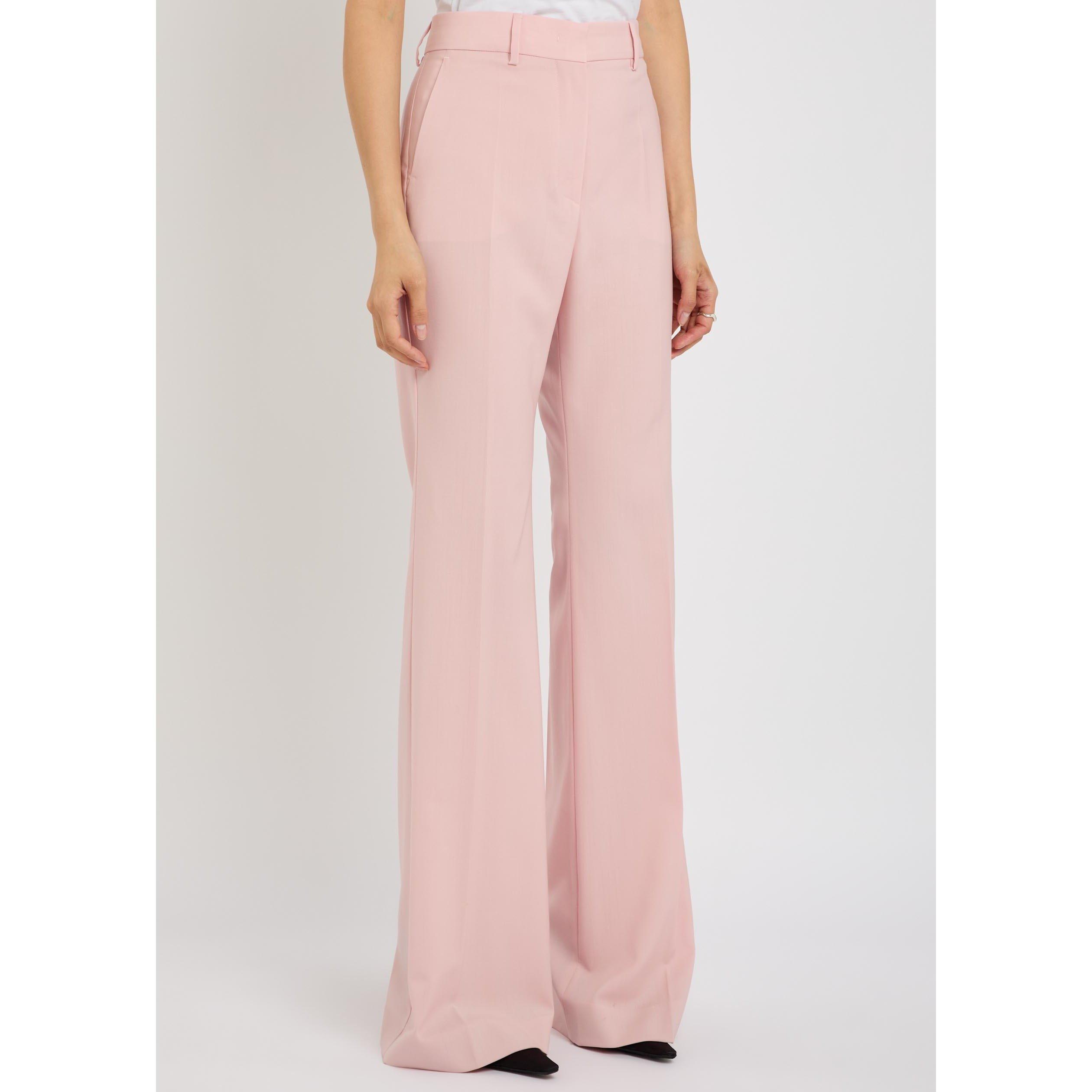 LIGHT PINK - Sportmax - Women's Wool Flared Trousers - 2
