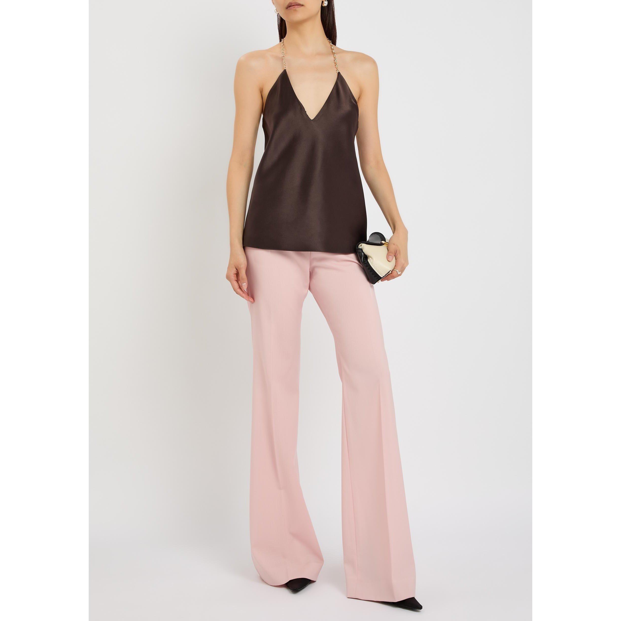 LIGHT PINK - Sportmax - Women's Wool Flared Trousers - 5