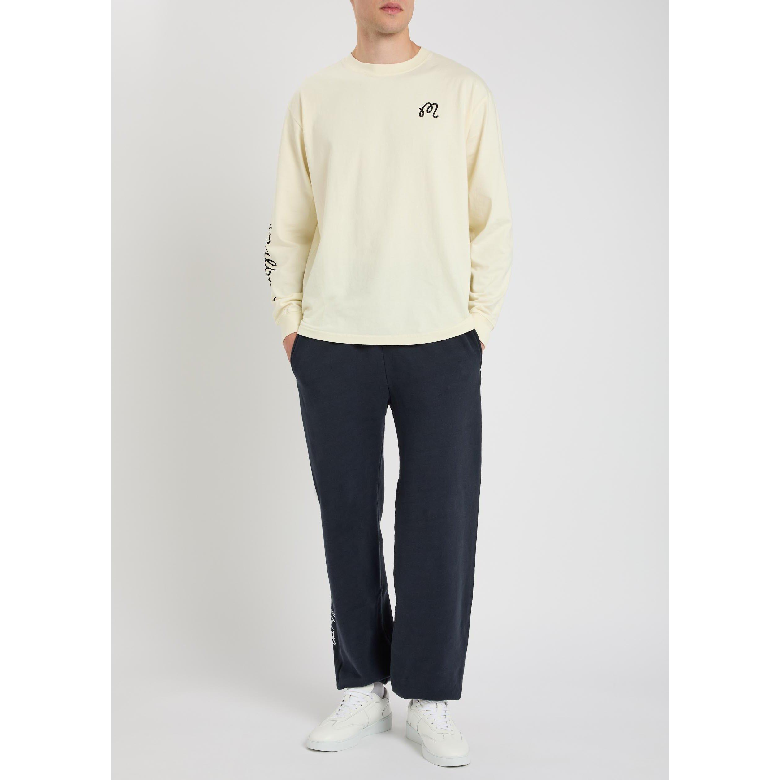 CREAM - Malbon - Men's Gorse Cotton Long-Sleeve T-Shirt - 5
