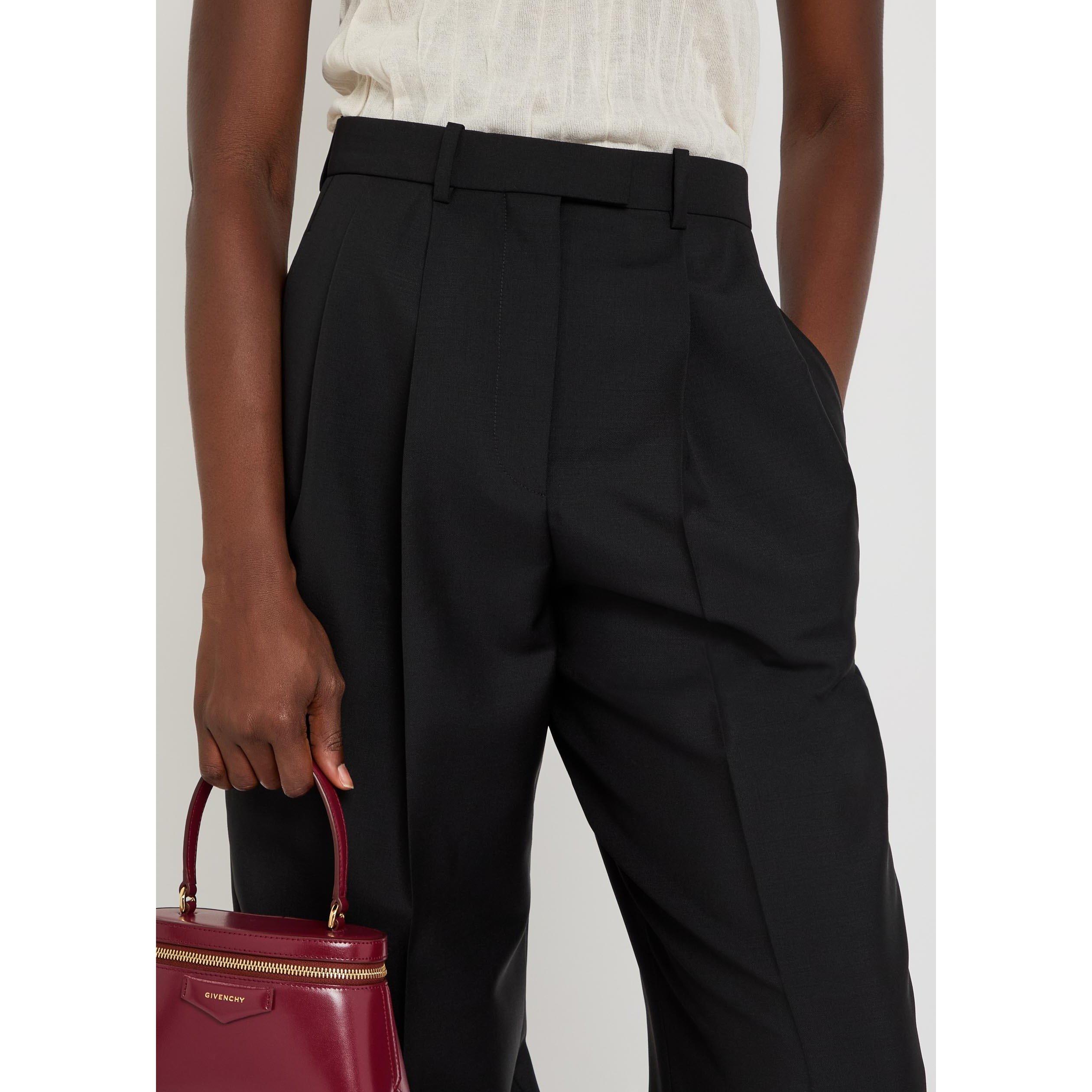 BLACK - GIVENCHY - DOUBLE PLEAT TROUSERS - 4