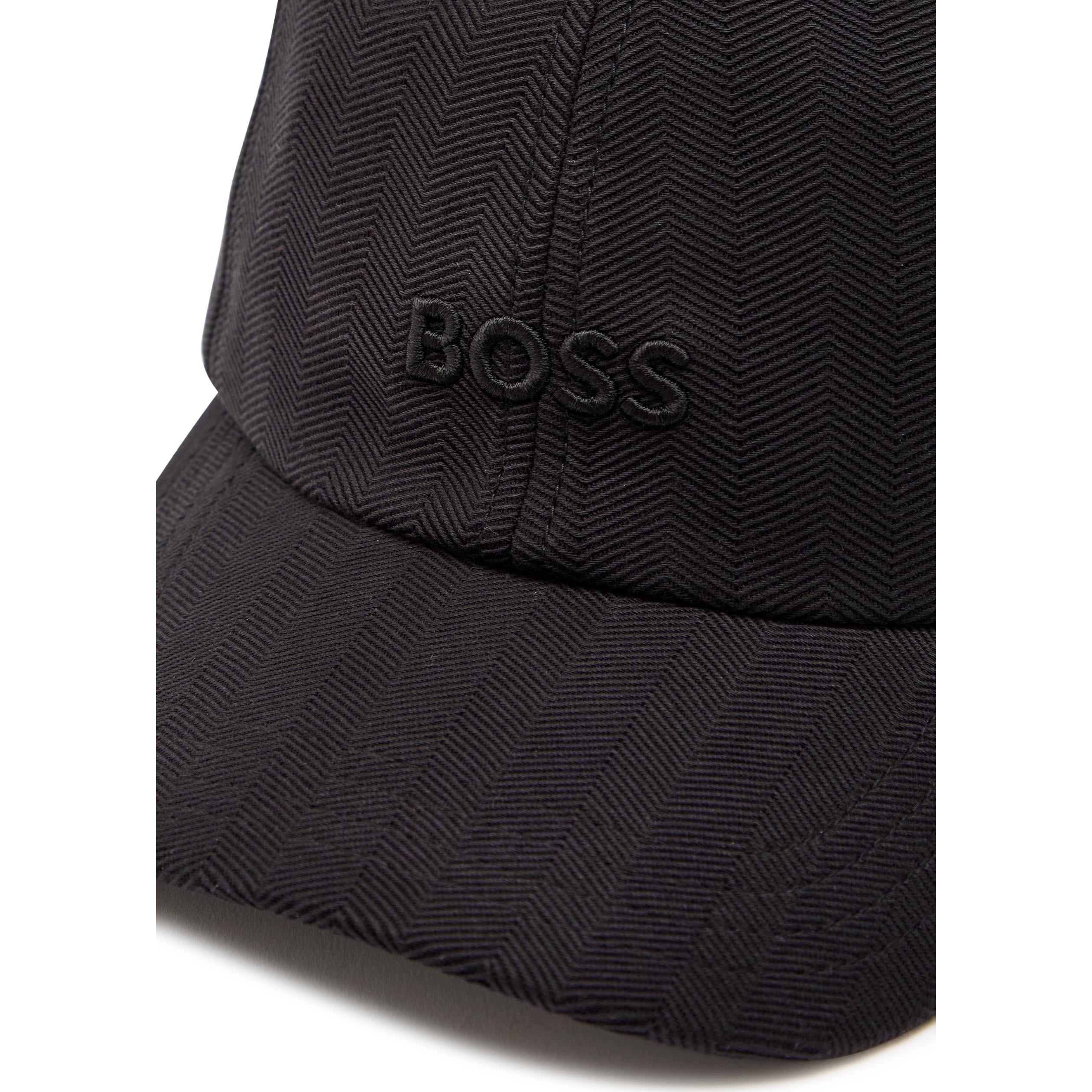 BLACK - Hugo - Men's Zed Herringbone Cotton Baseball Cap - 3