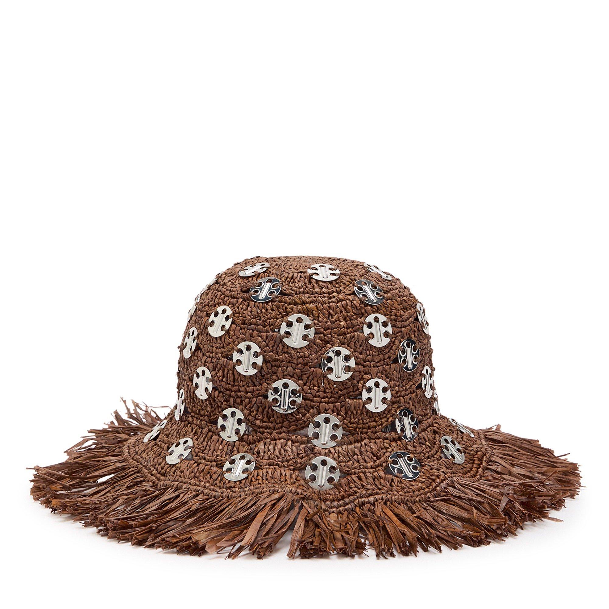BROWN - Rabanne - DISC RAFFIA HAT - 2