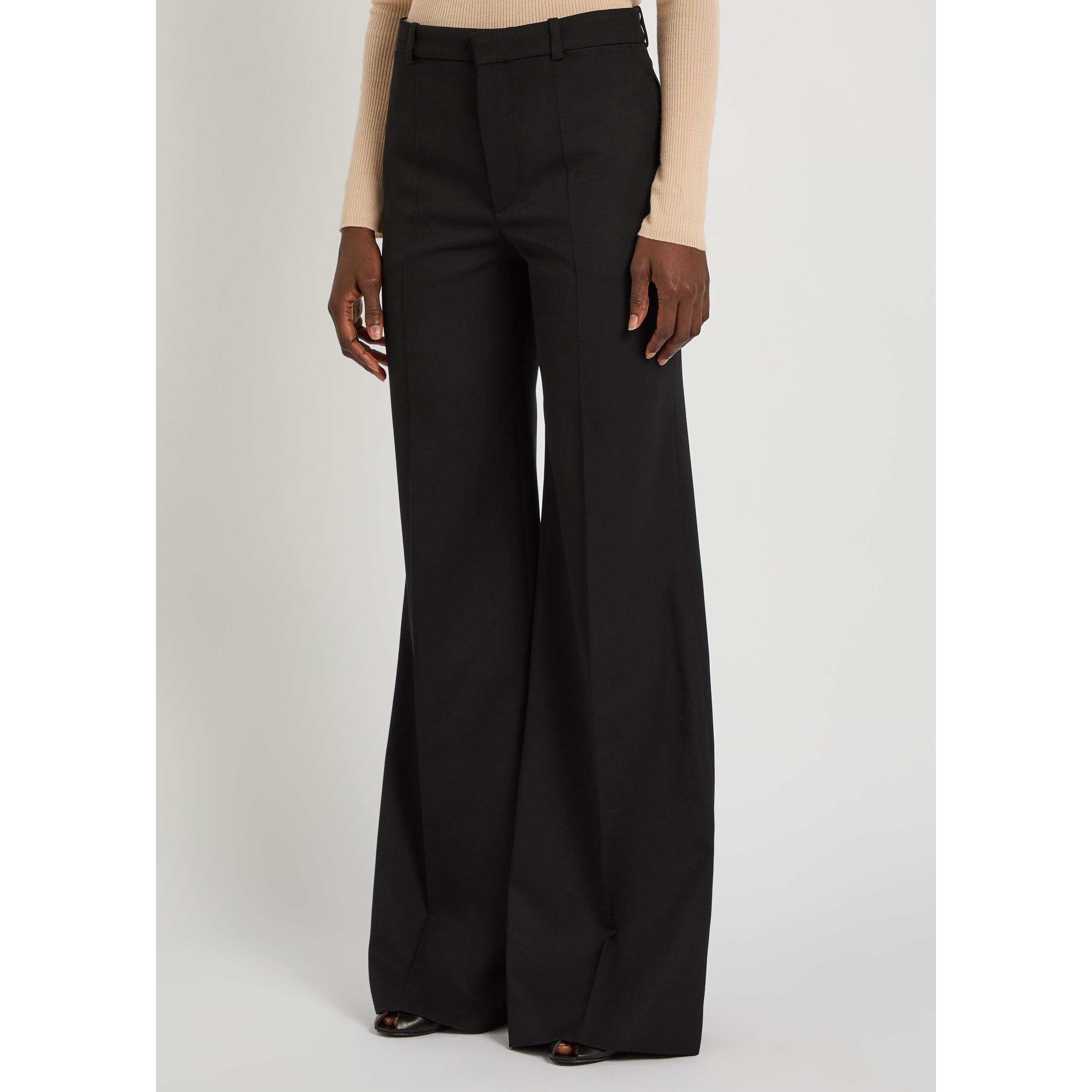 BLACK - Chloe - Women's Wool High-Waisted Flared Trousers - 2