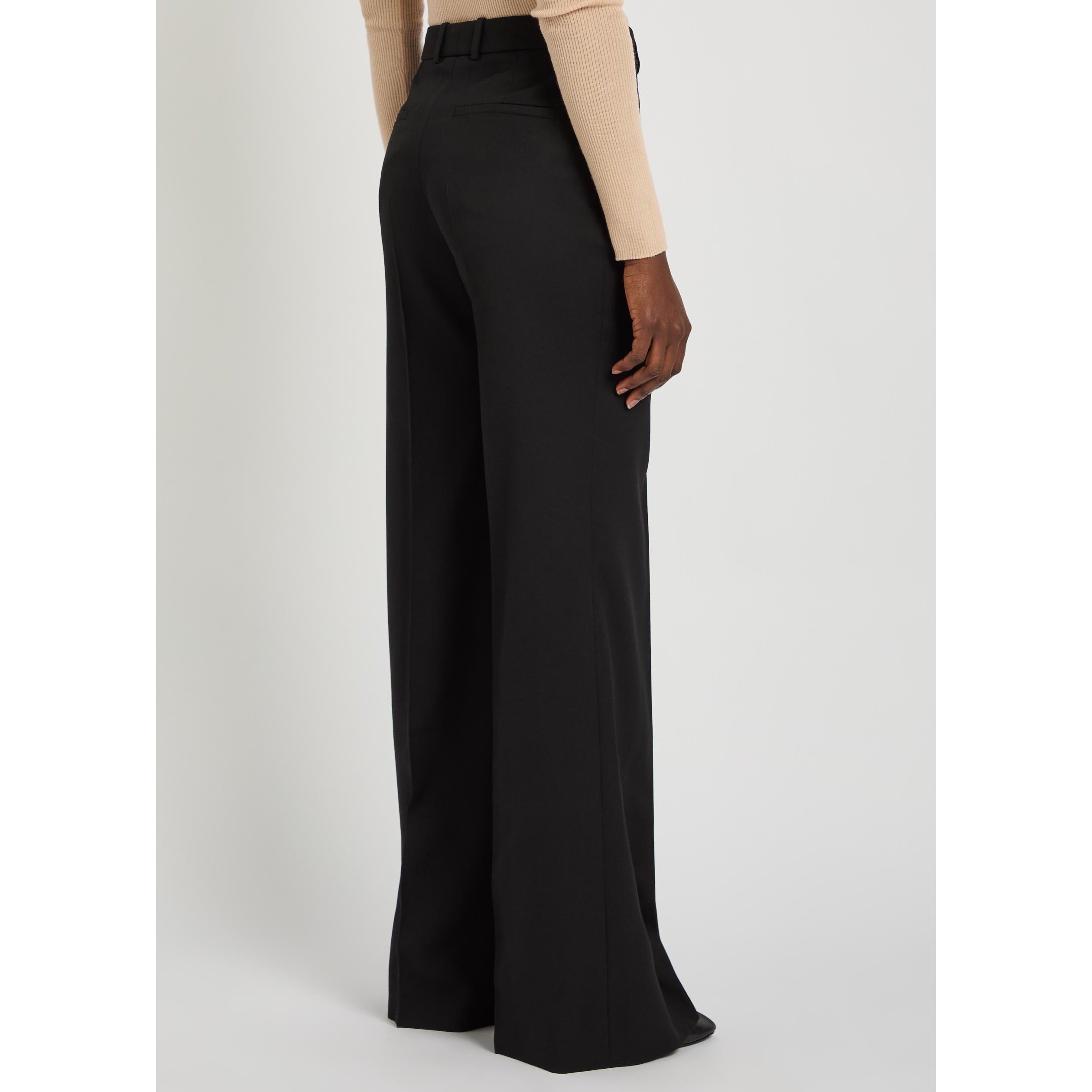 BLACK - Chloe - Women's Wool High-Waisted Flared Trousers - 3