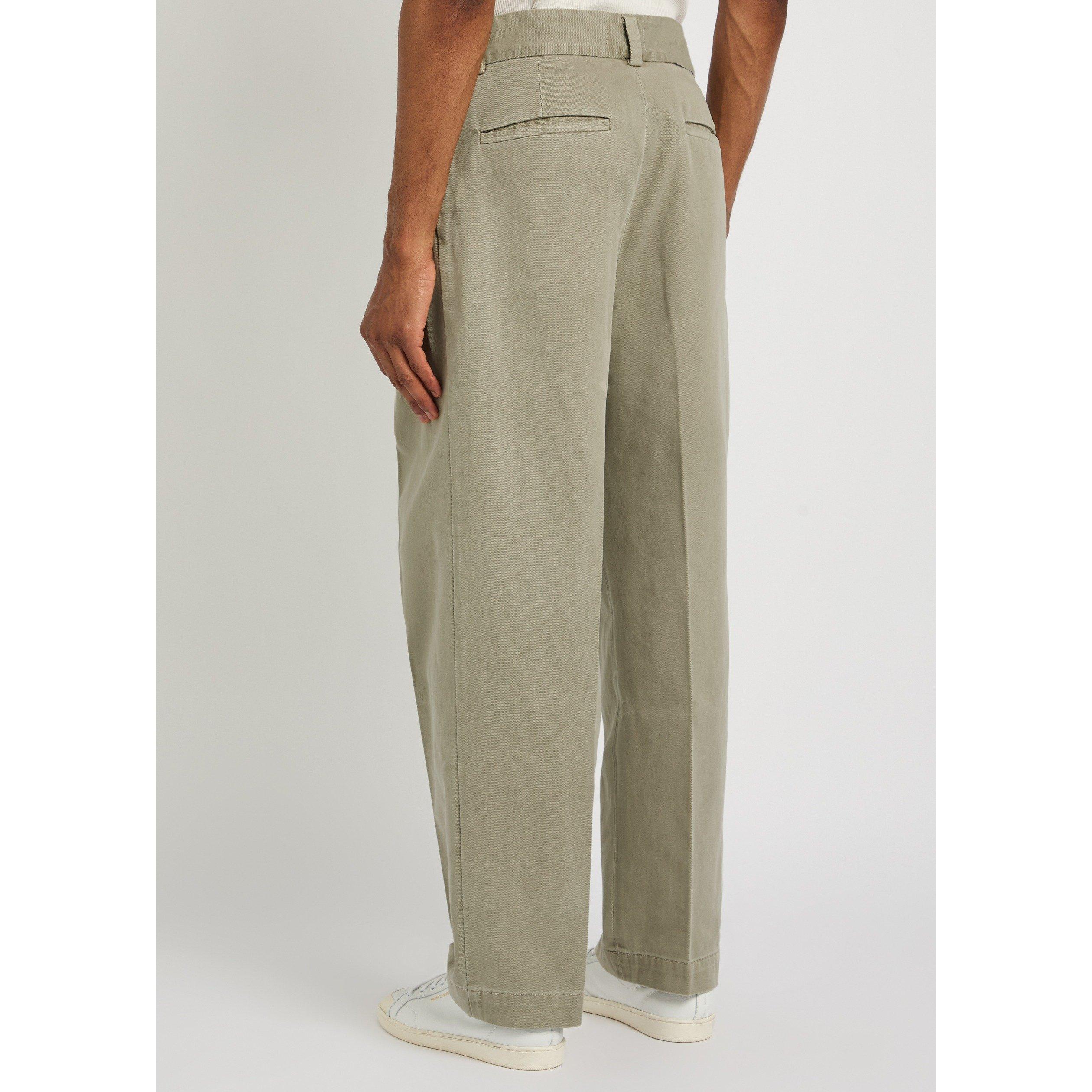 BEIGE - Agolde - Men's Slater Pleated Cotton Straight Leg Trousers - 3