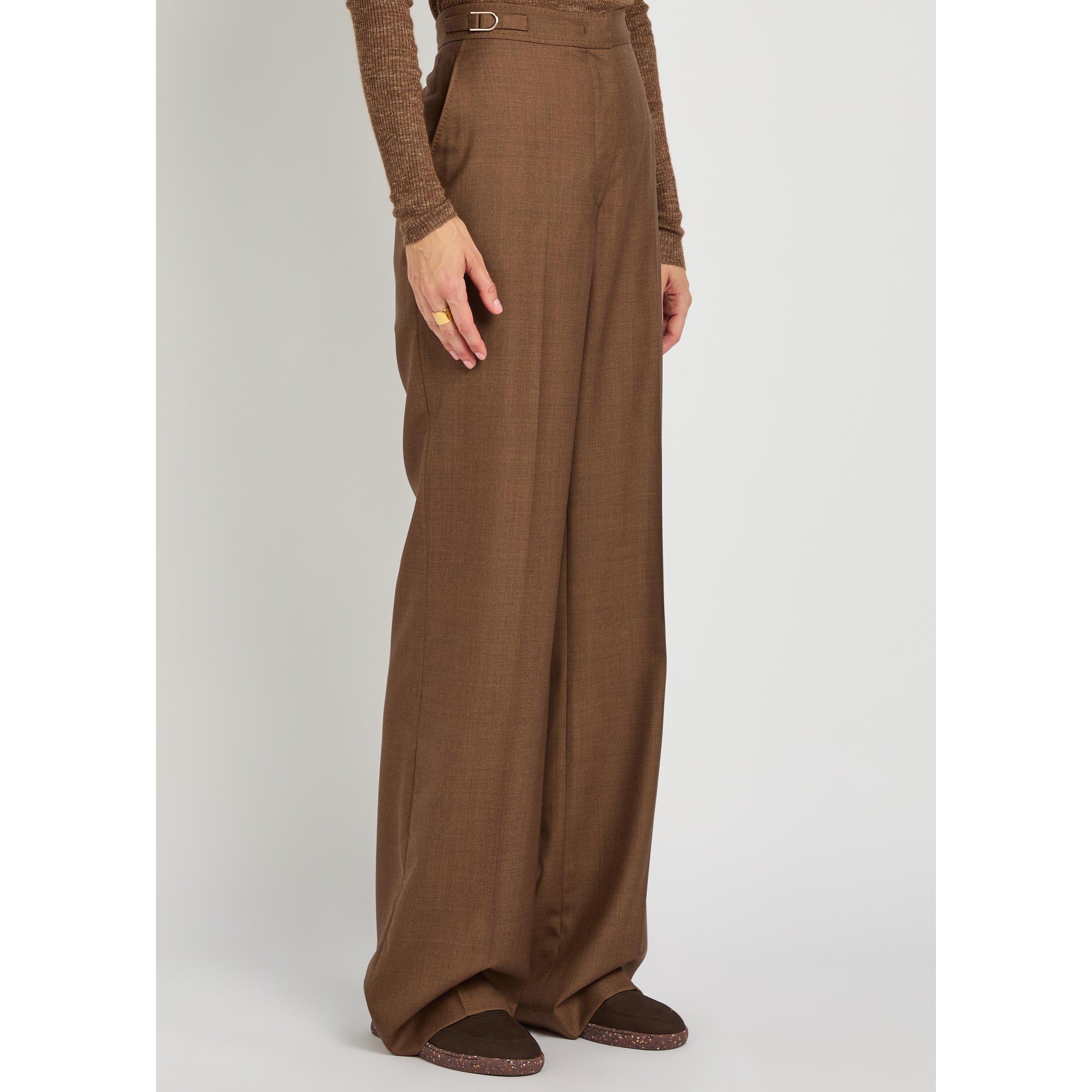 BROWN - Gabriela Hearst - Women's Vesta Wool Silk Tailored Trousers - 2