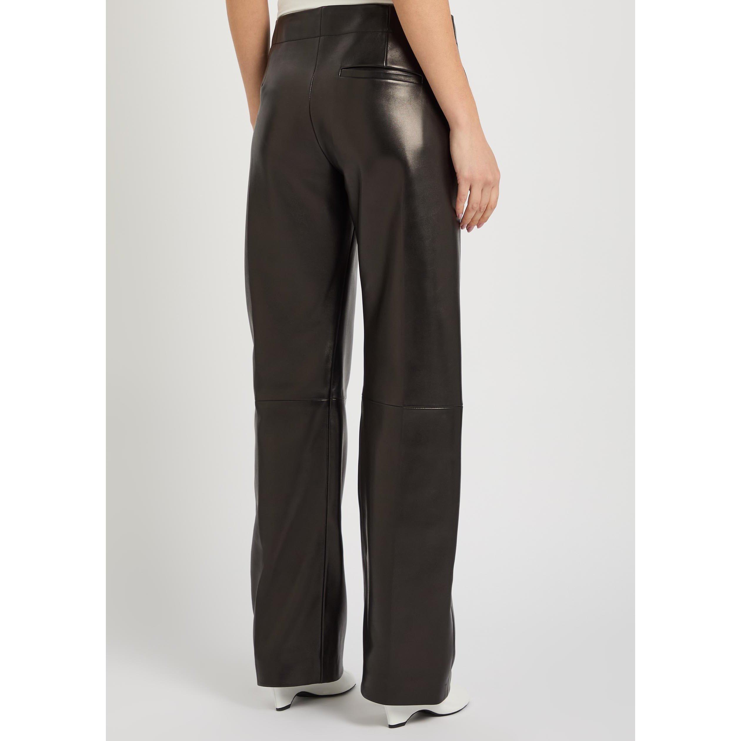 BLACK - Khaite - Women's Mita Leather Trousers - 3