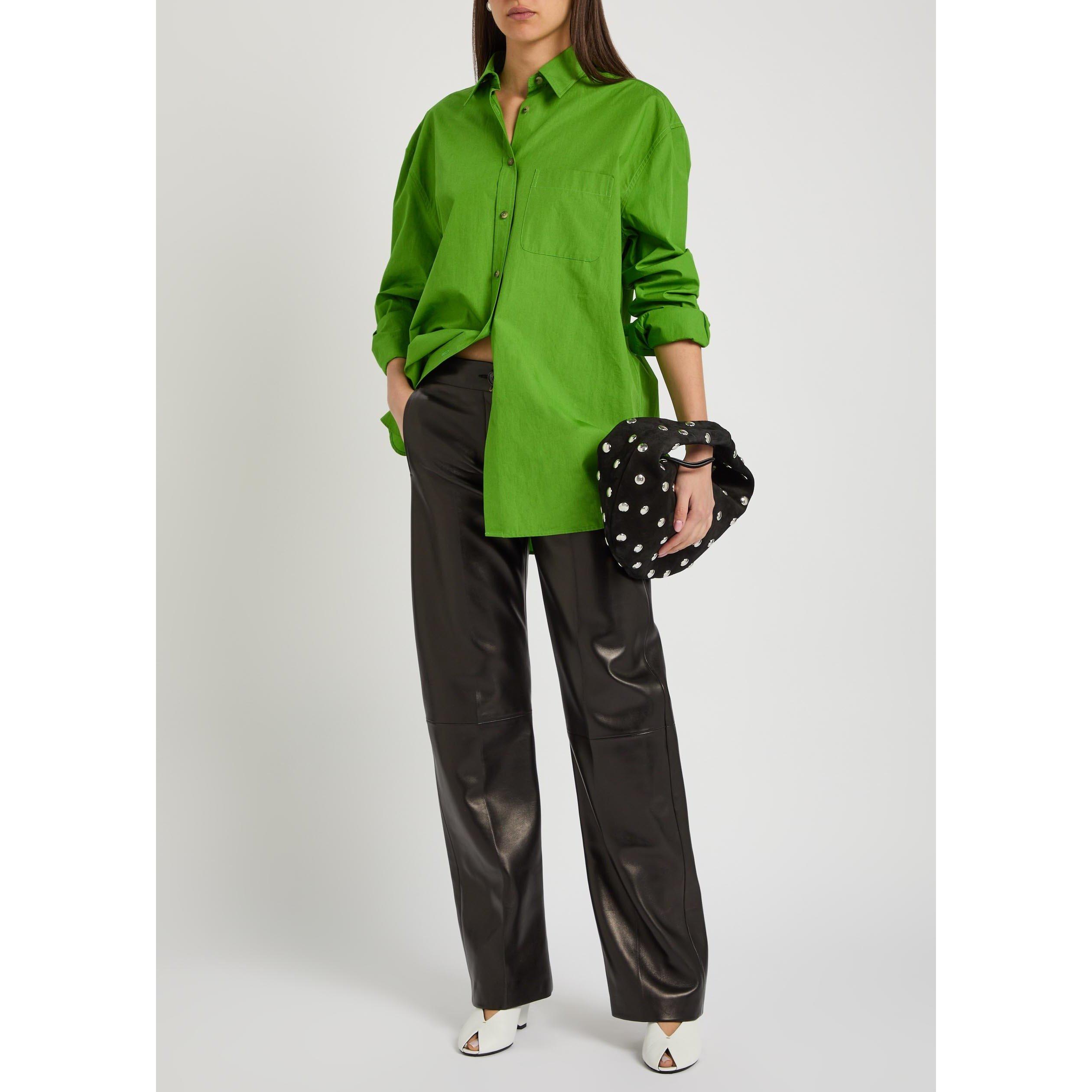 BLACK - Khaite - Women's Mita Leather Trousers - 5