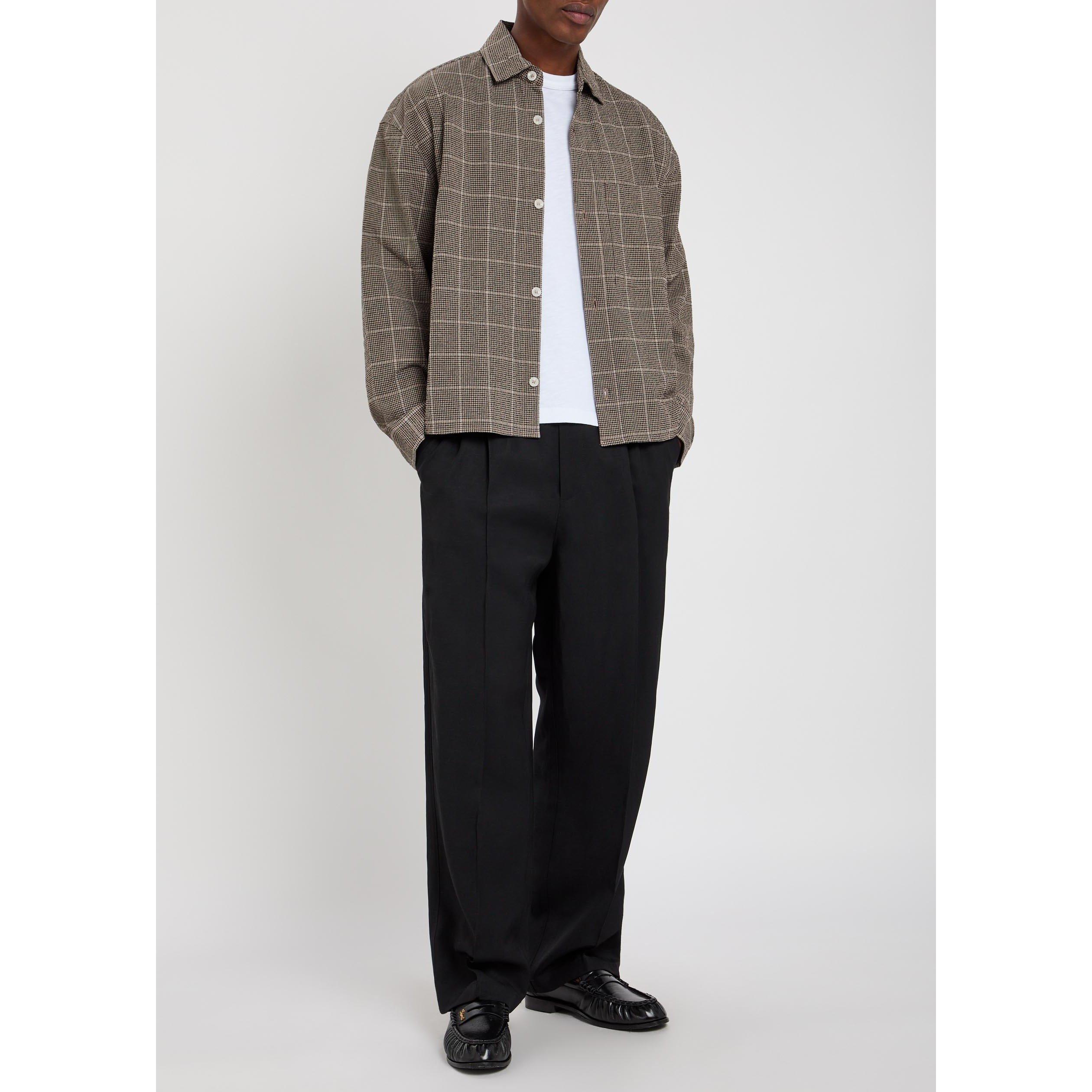 BLACK - MKI MIYUKI ZOKU - Men's Linen Relaxed-Fit Pleated Trousers - 4