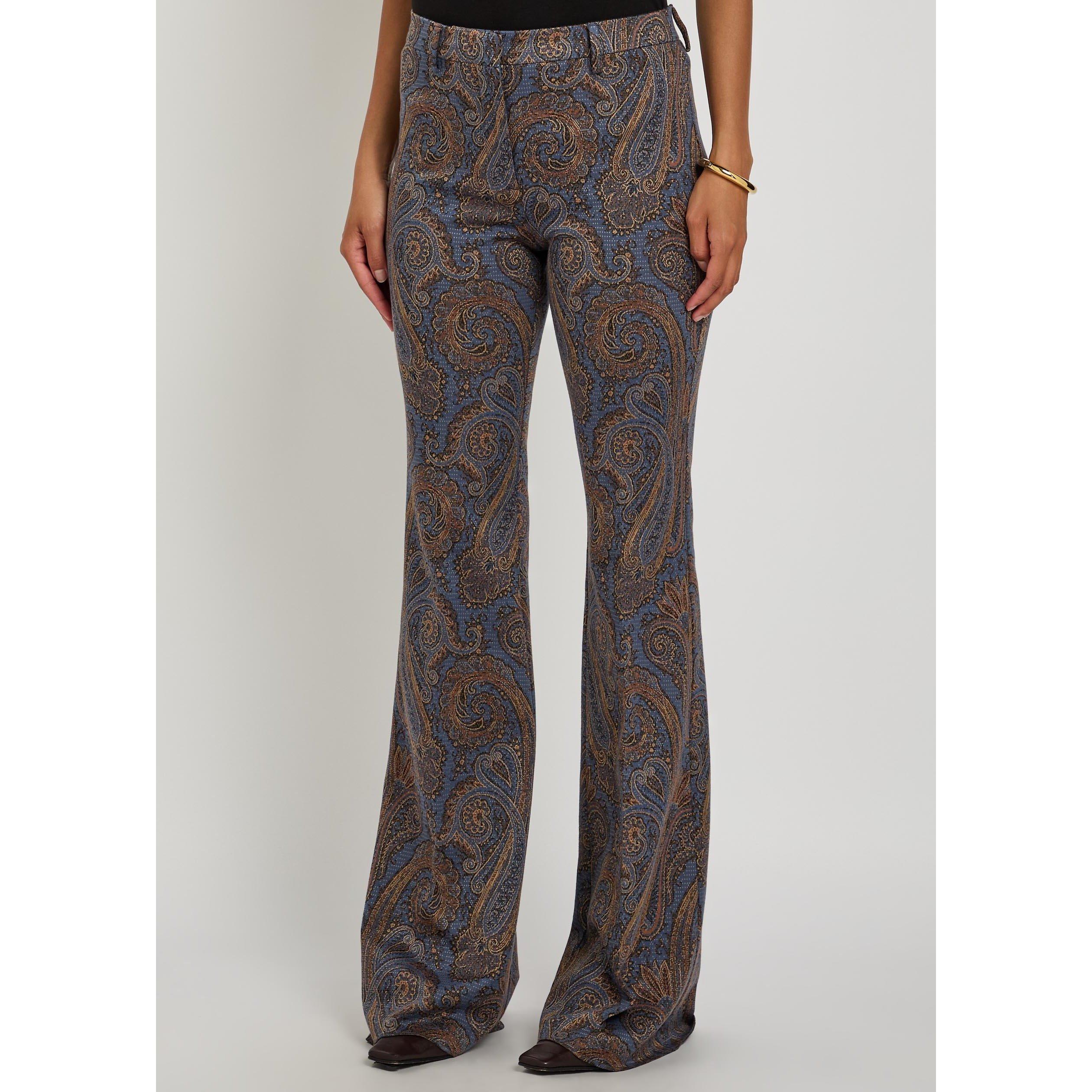 MULTICOLOURED - Etro - Women's Paisley Cotton Flared Trousers - 2