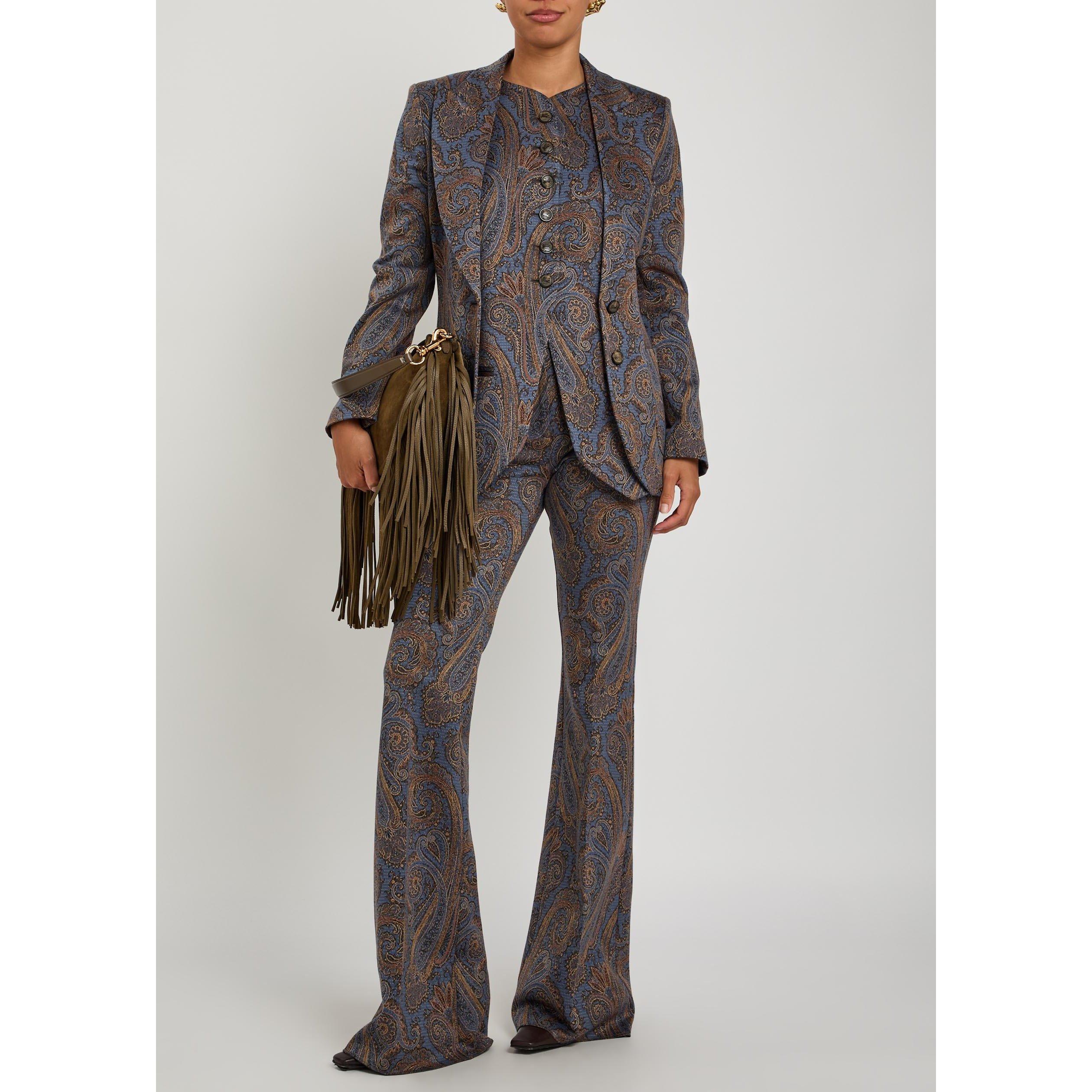 MULTICOLOURED - Etro - Women's Paisley Cotton Flared Trousers - 5