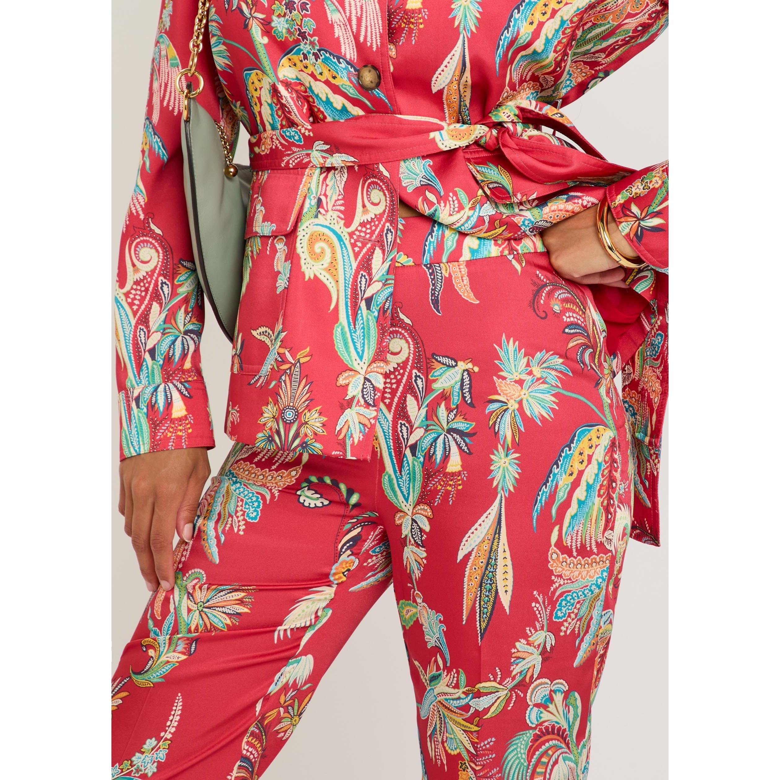 MULTICOLOURED - Etro - Women's Satin Paisley Flared Trousers - 4