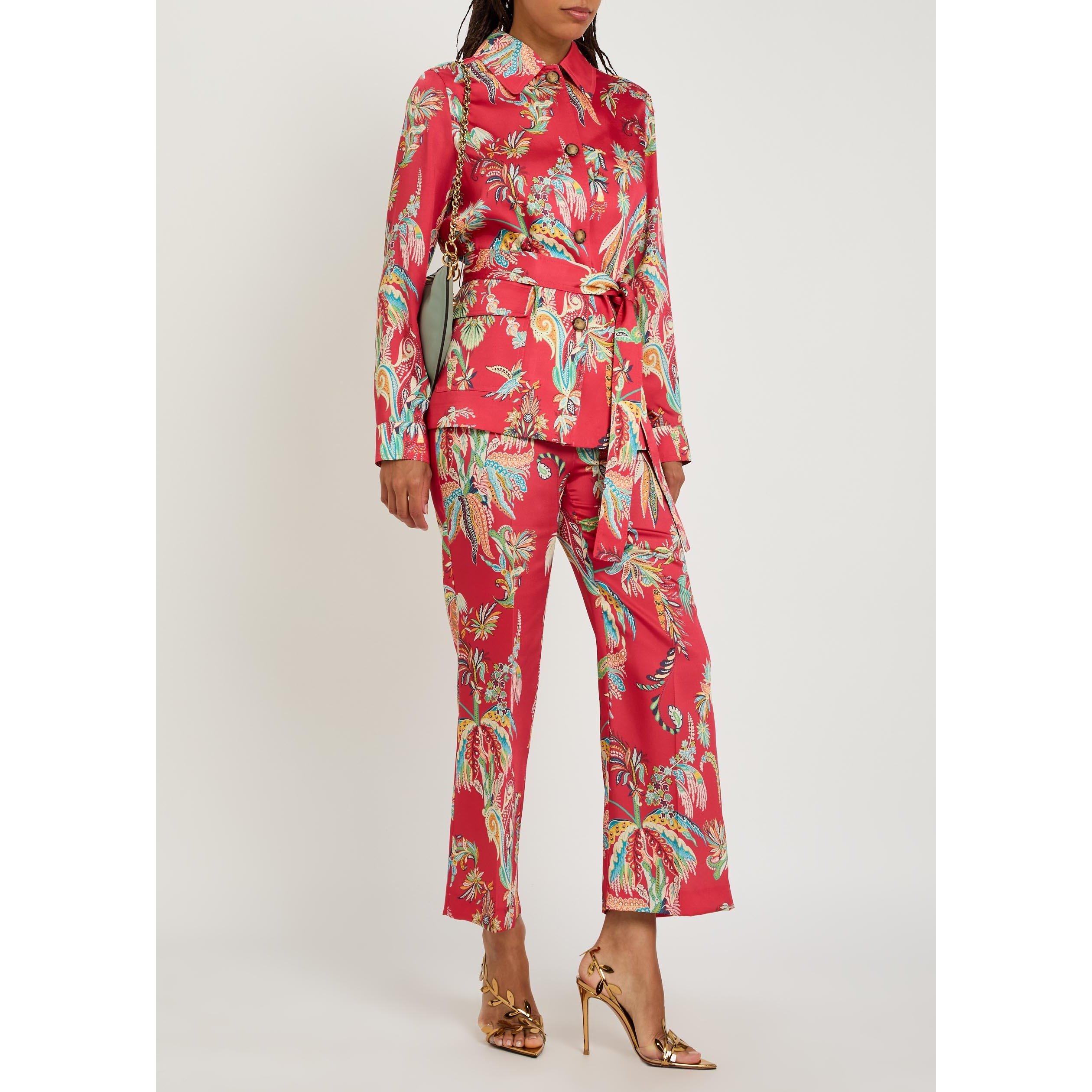 MULTICOLOURED - Etro - Women's Satin Paisley Flared Trousers - 5