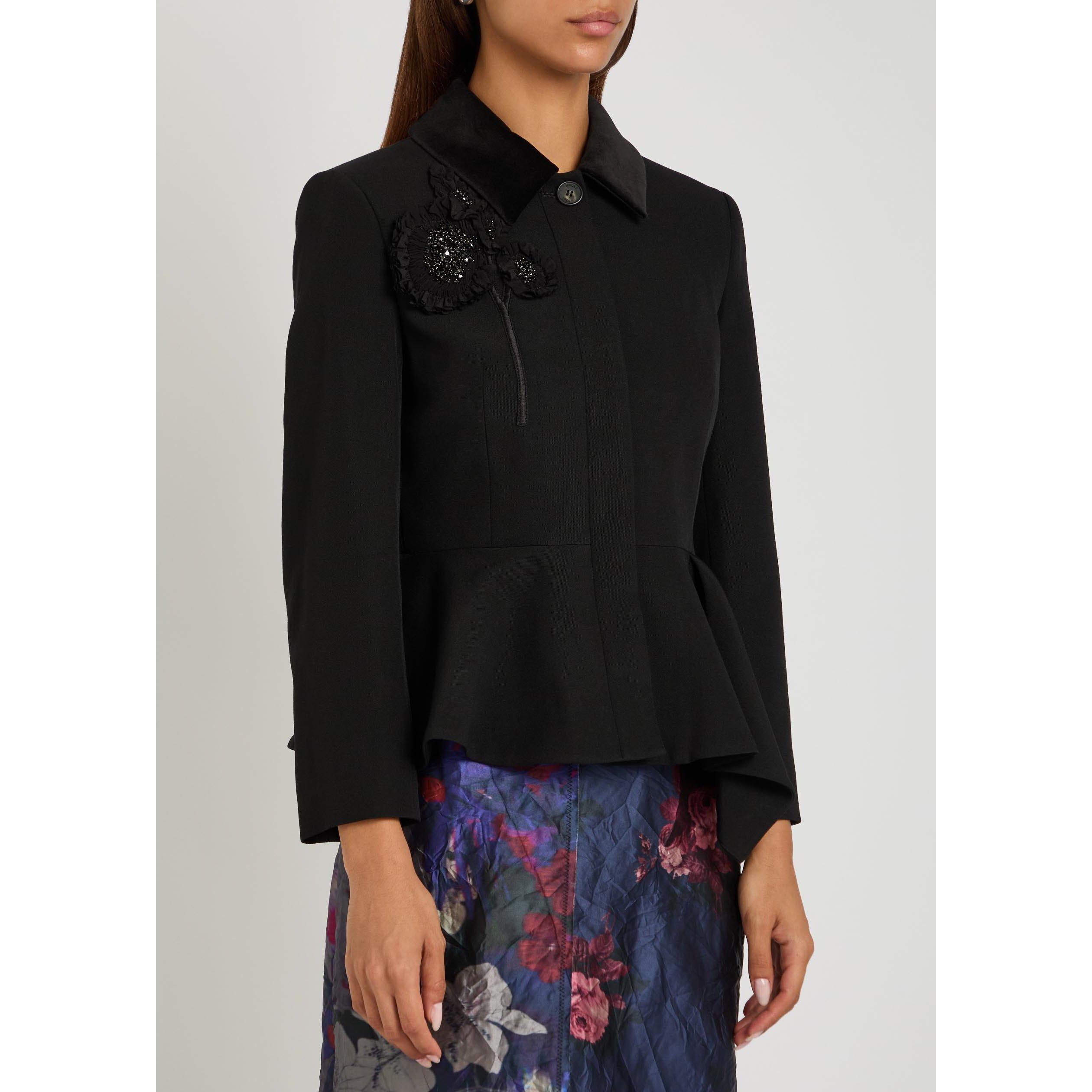 BLACK - Erdem - EMBROIDERED GRAIN DE POUDRE PE - 2