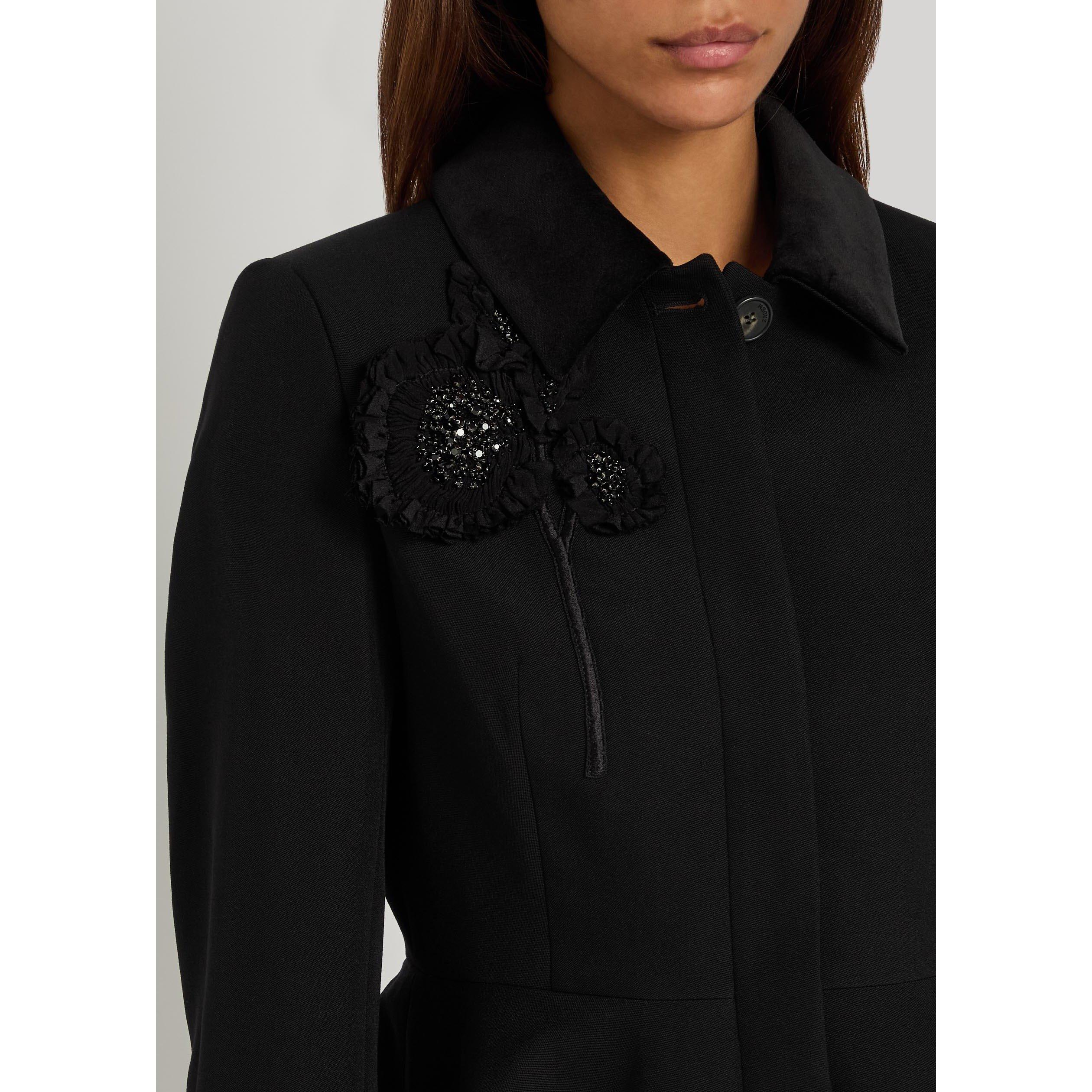 BLACK - Erdem - EMBROIDERED GRAIN DE POUDRE PE - 4
