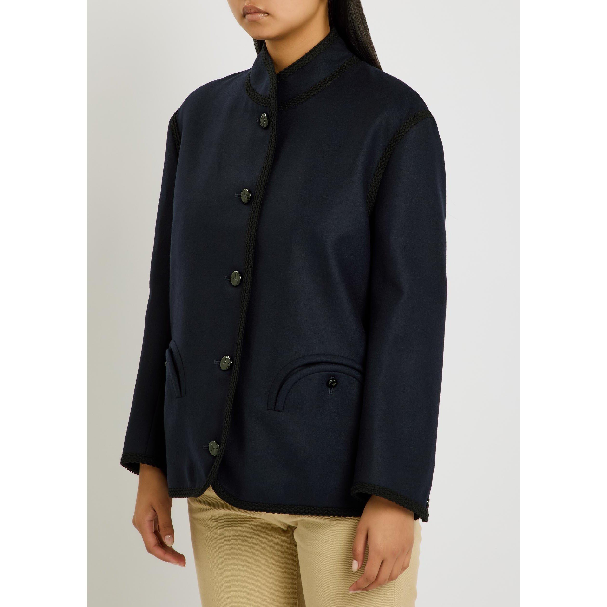 NAVY - Blaze Milano - Women's Nitak Curly Wool Formal Jacket - 2