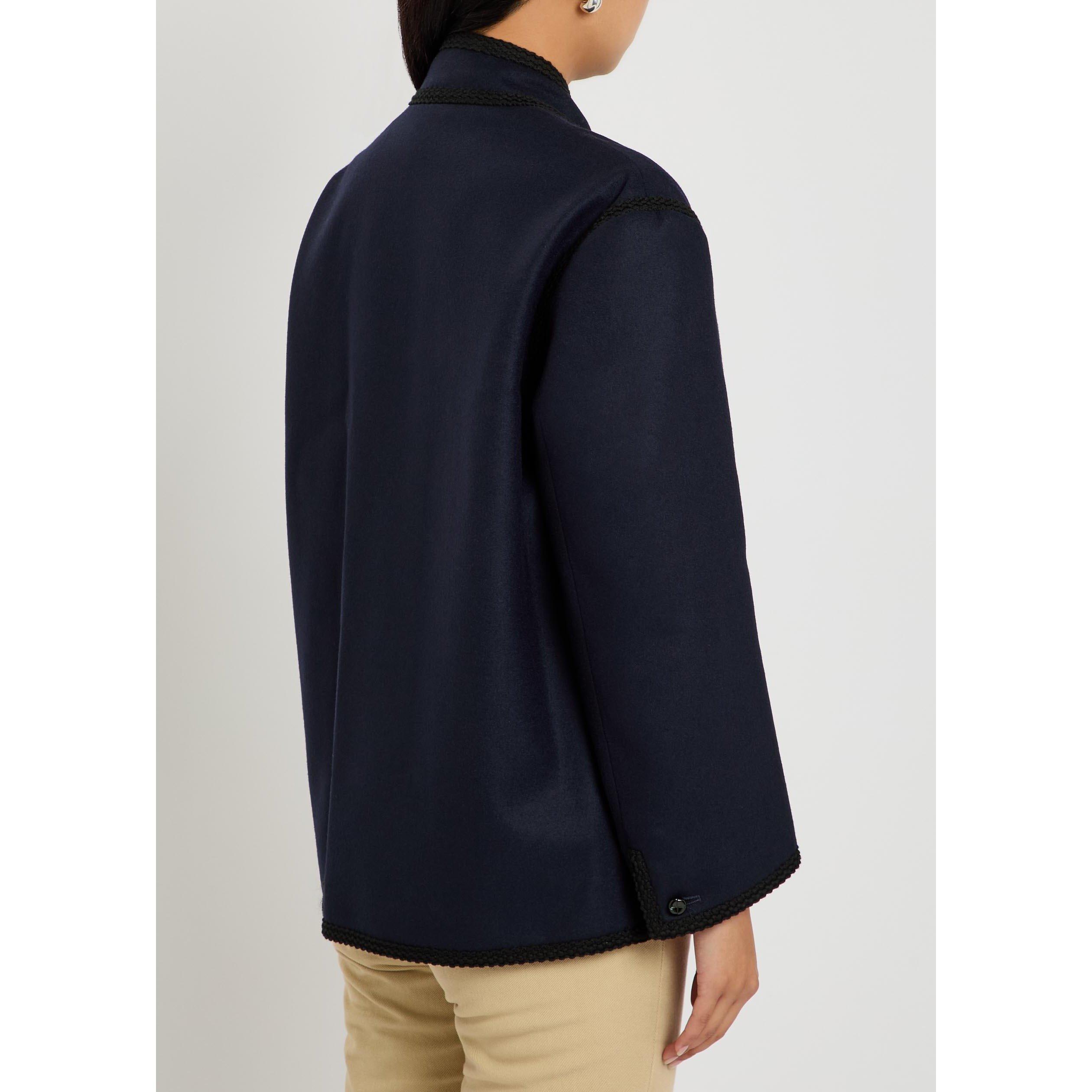 NAVY - Blaze Milano - Women's Nitak Curly Wool Formal Jacket - 3