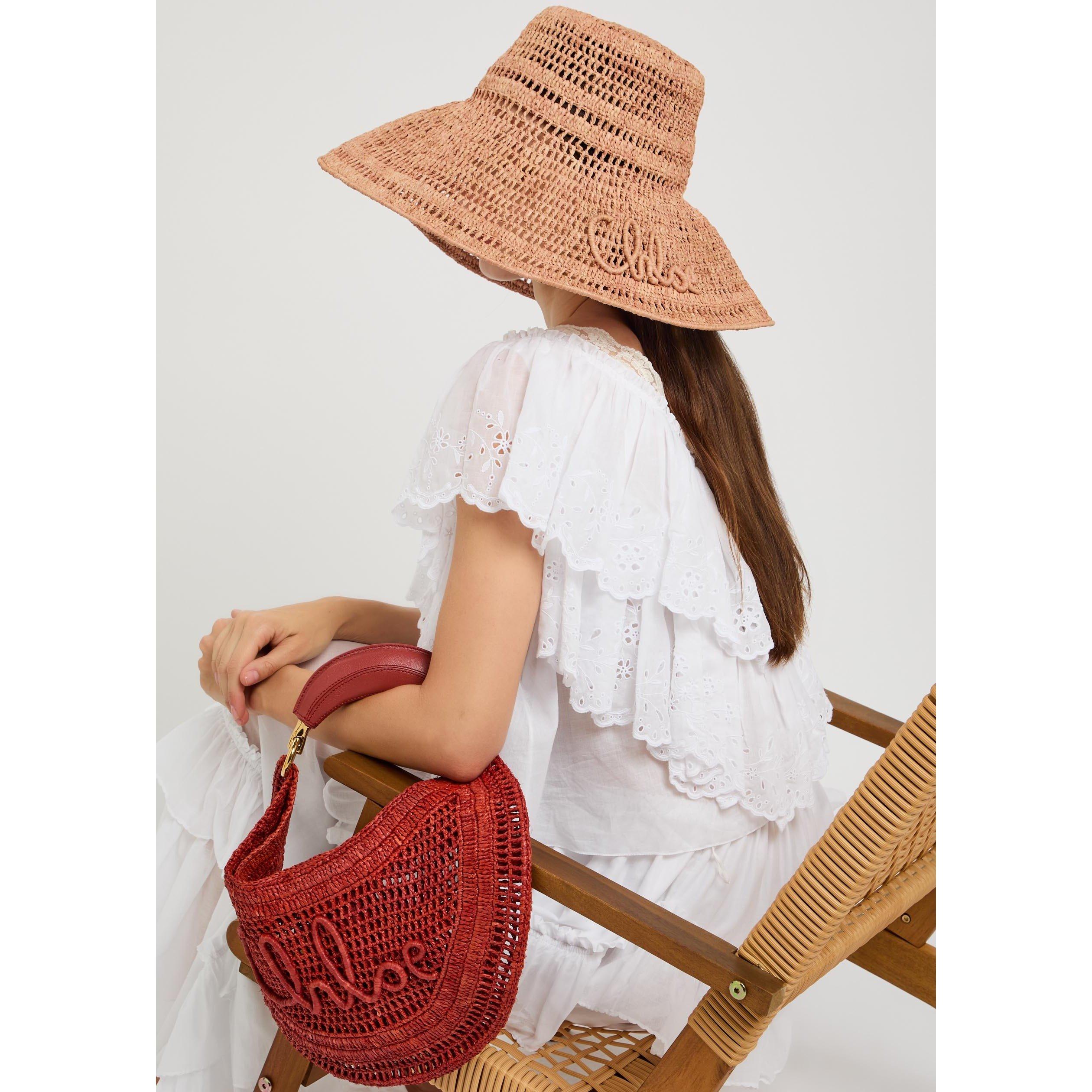NATURAL - Chloe - Women's Summer Banana Raffia Floppy Hat - 3