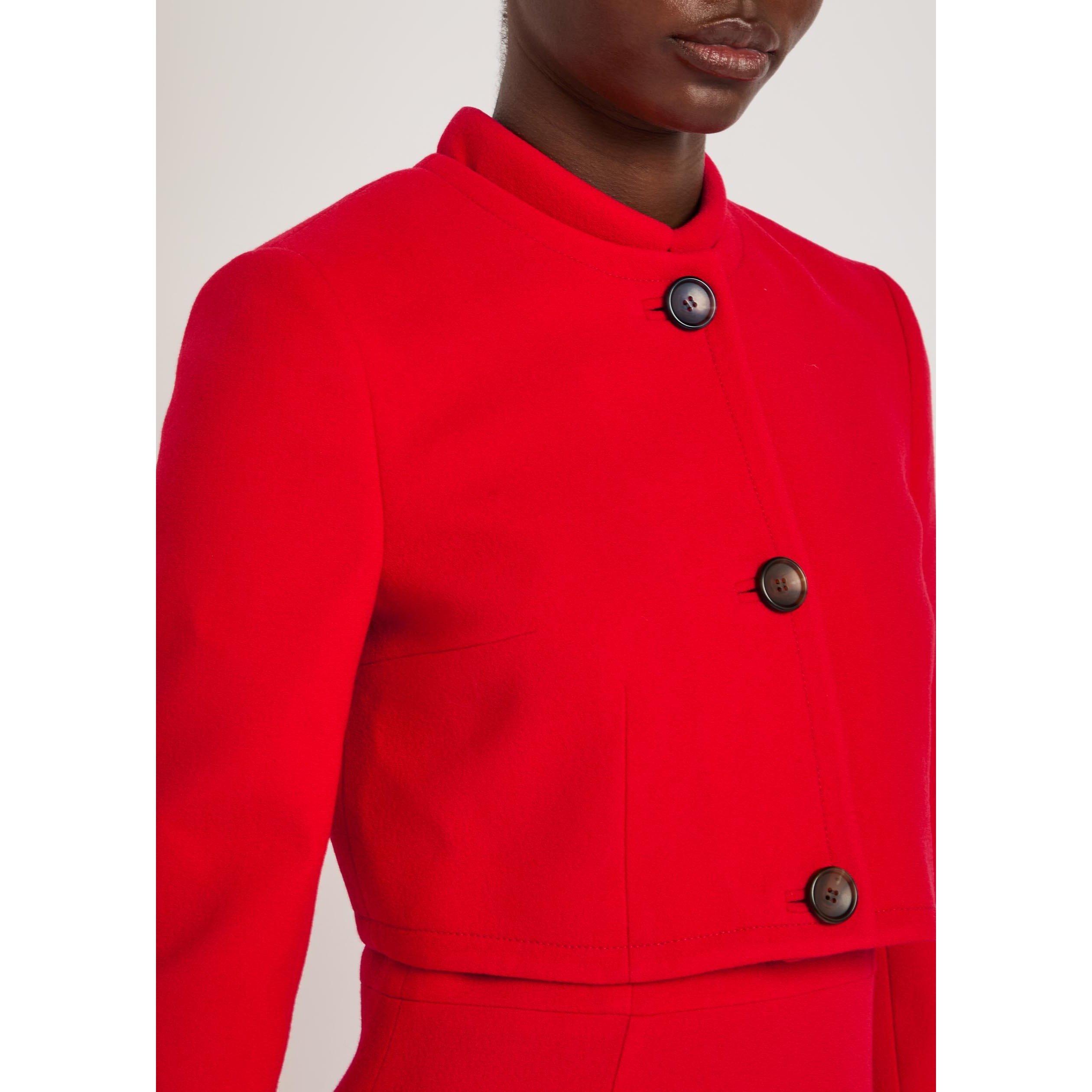 RED - Emilia Wickstead - Women's Lizette Wool Cropped Formal Jacket - 4