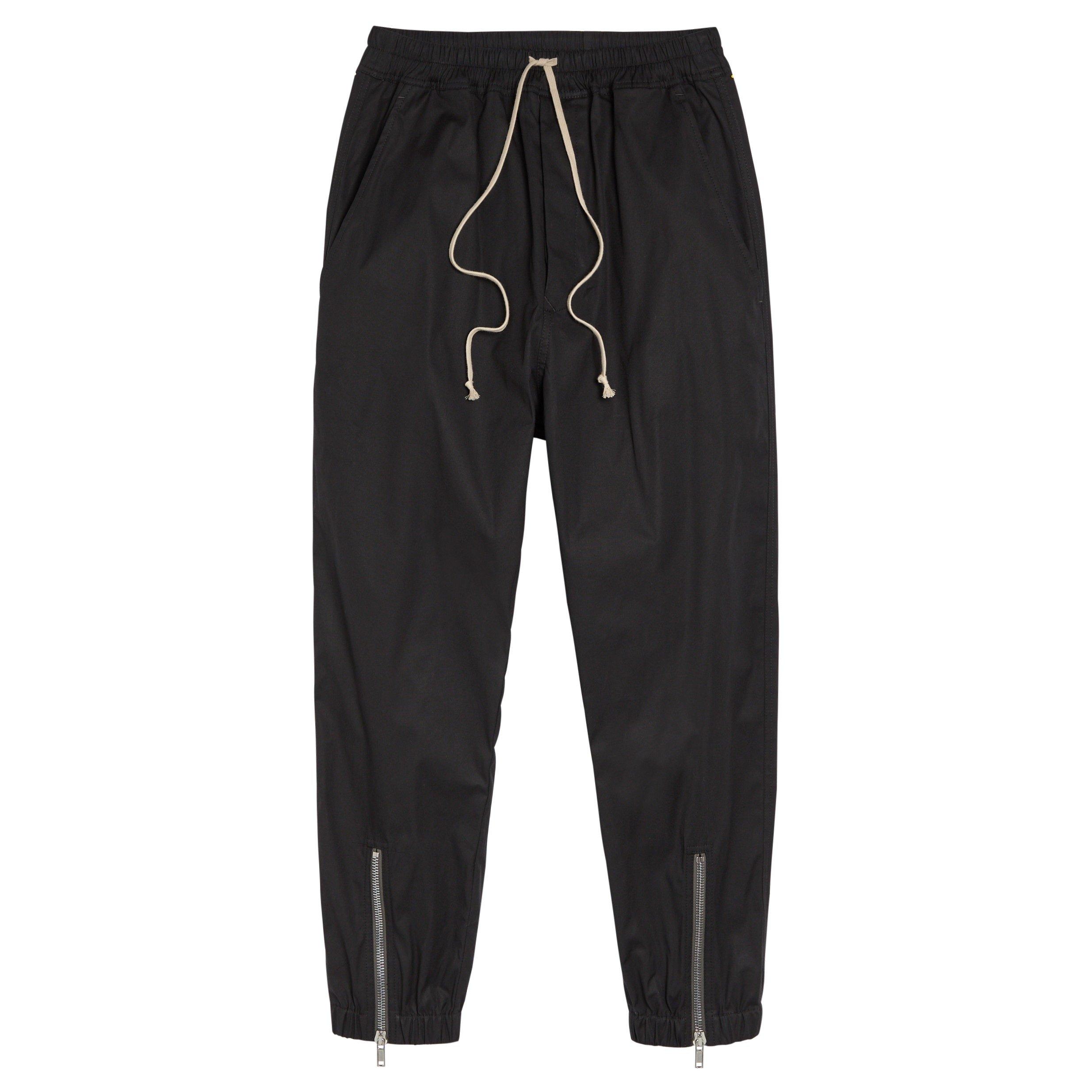 BLACK - Rick Owens - Men's Tecuatl Cotton Relaxed-Fit Cuffed Trousers - 1