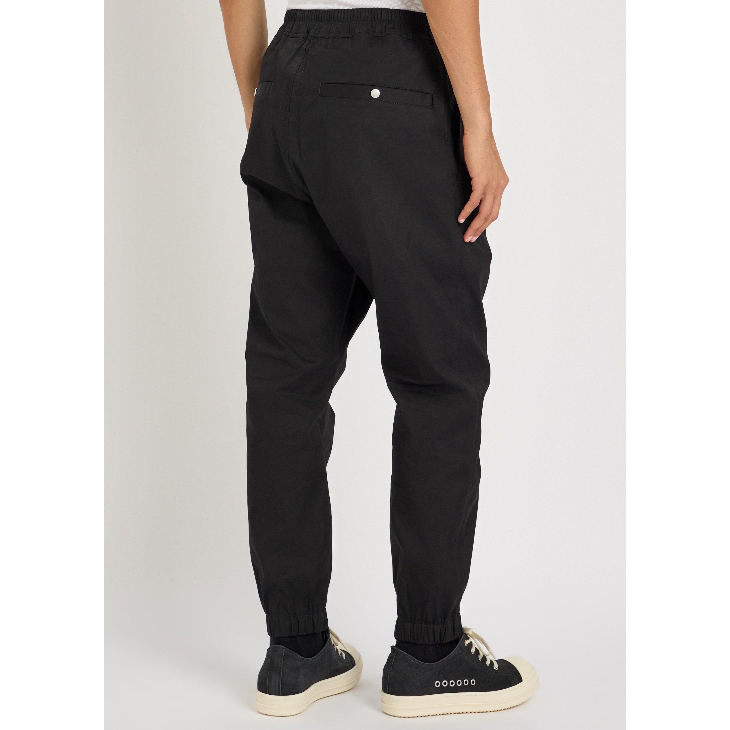 BLACK - Rick Owens - Men's Tecuatl Cotton Relaxed-Fit Cuffed Trousers - 3