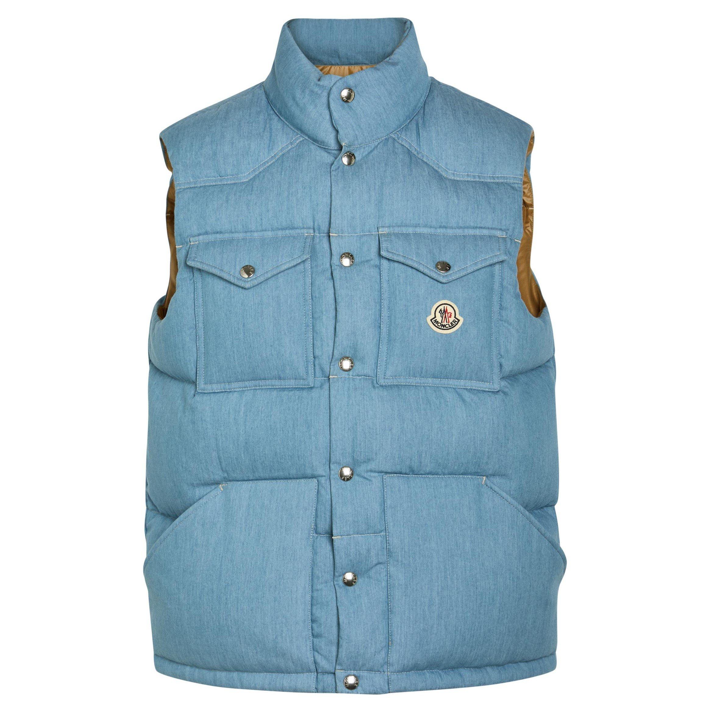 LIGHT BLUE - Moncler - Men's Ervional Denim Slim-Fit Gilet - 1