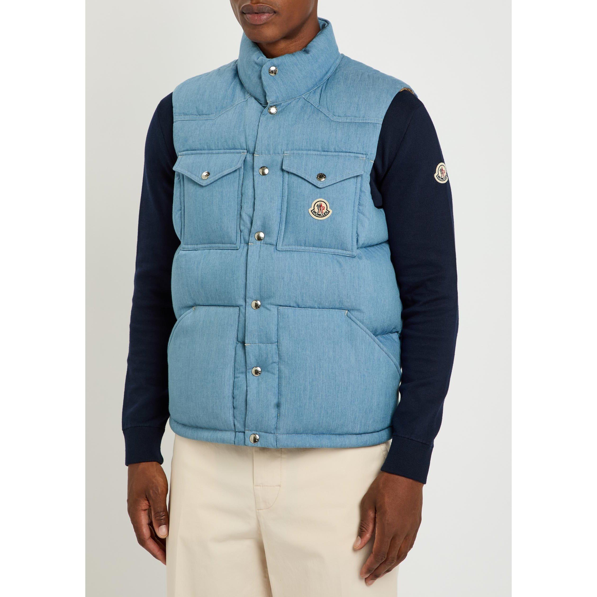 LIGHT BLUE - Moncler - Men's Ervional Denim Slim-Fit Gilet - 2