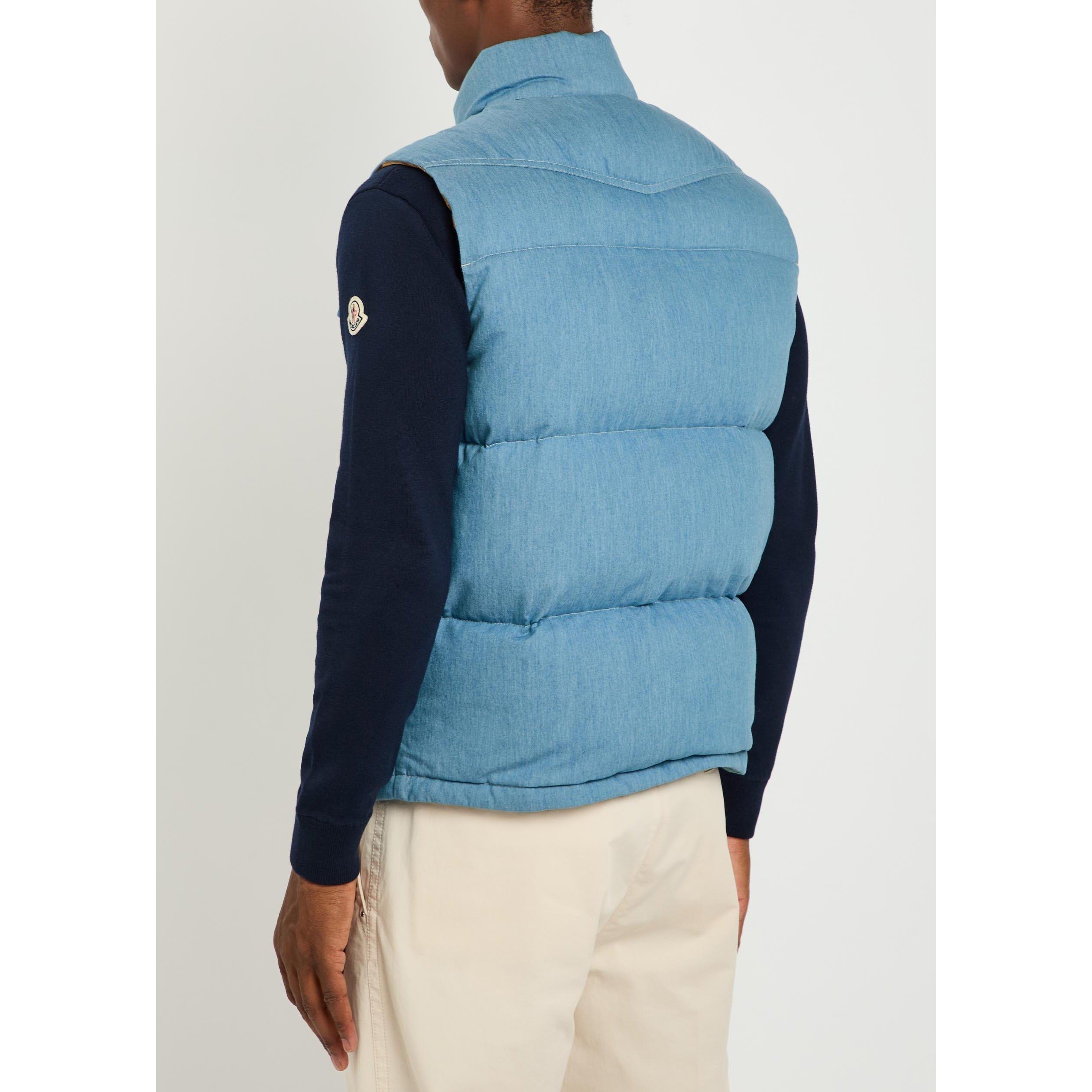 LIGHT BLUE - Moncler - Men's Ervional Denim Slim-Fit Gilet - 3