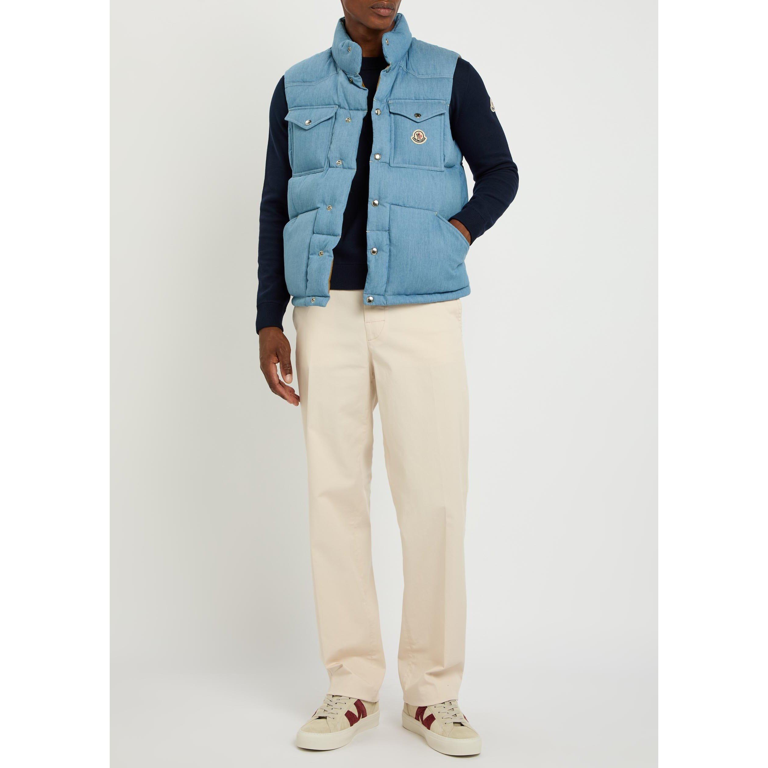 LIGHT BLUE - Moncler - Men's Ervional Denim Slim-Fit Gilet - 5