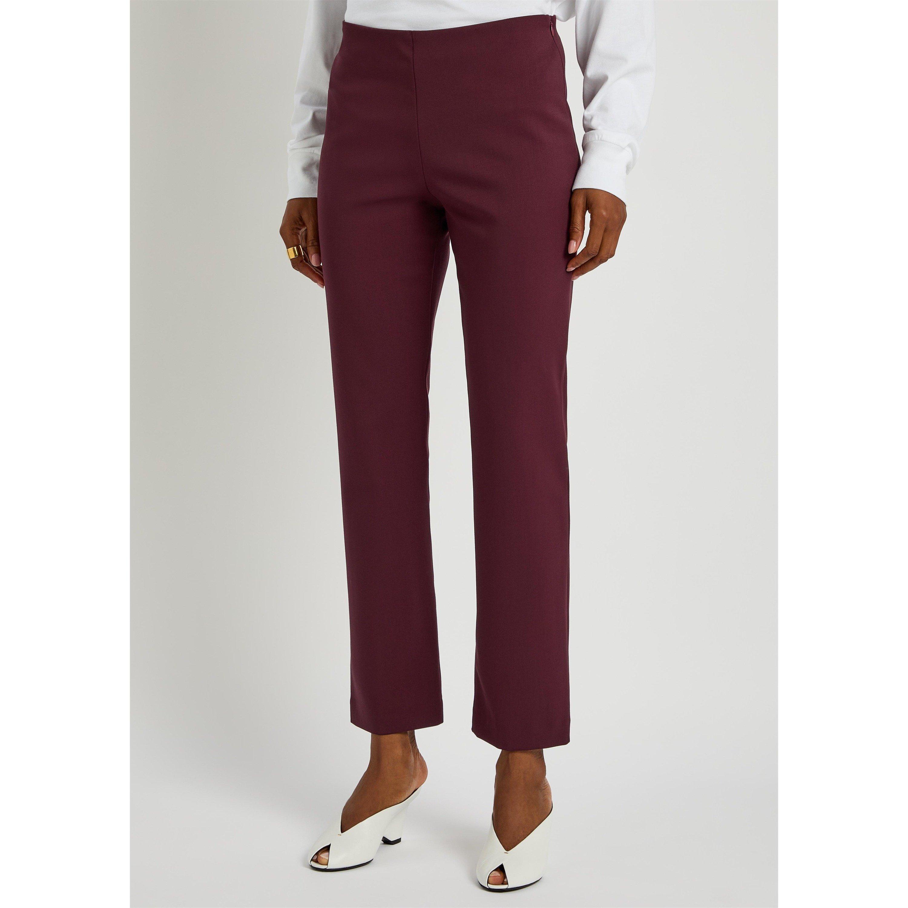 DARK RED - Armarium - Women's Asadi Virgin Wool Slim-Fit Tailored Trousers - 2