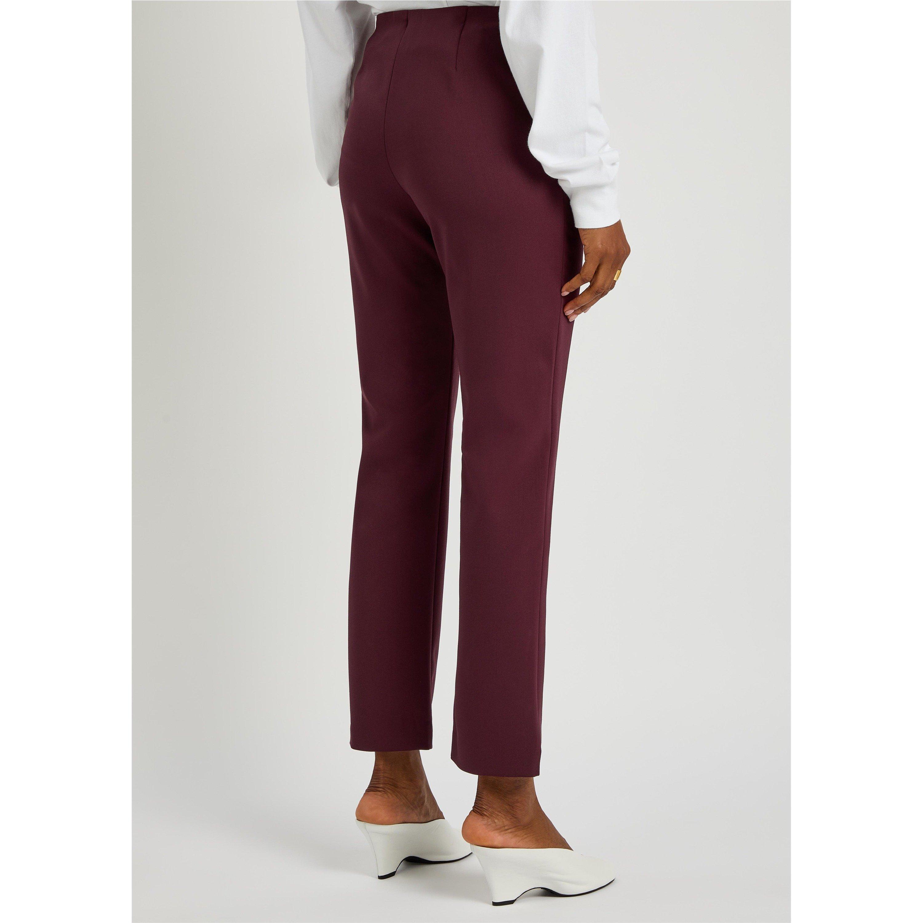 DARK RED - Armarium - Women's Asadi Virgin Wool Slim-Fit Tailored Trousers - 3