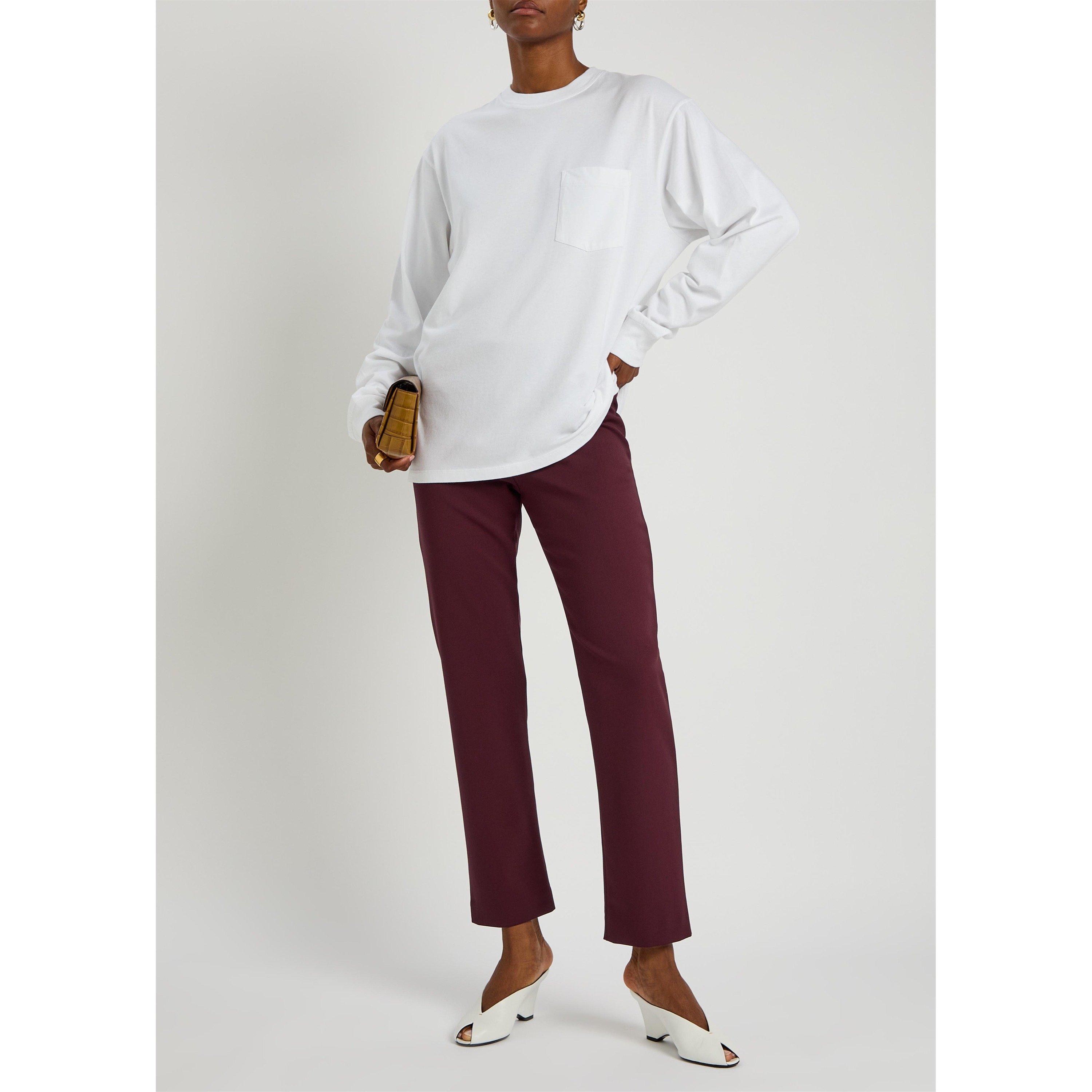 DARK RED - Armarium - Women's Asadi Virgin Wool Slim-Fit Tailored Trousers - 5