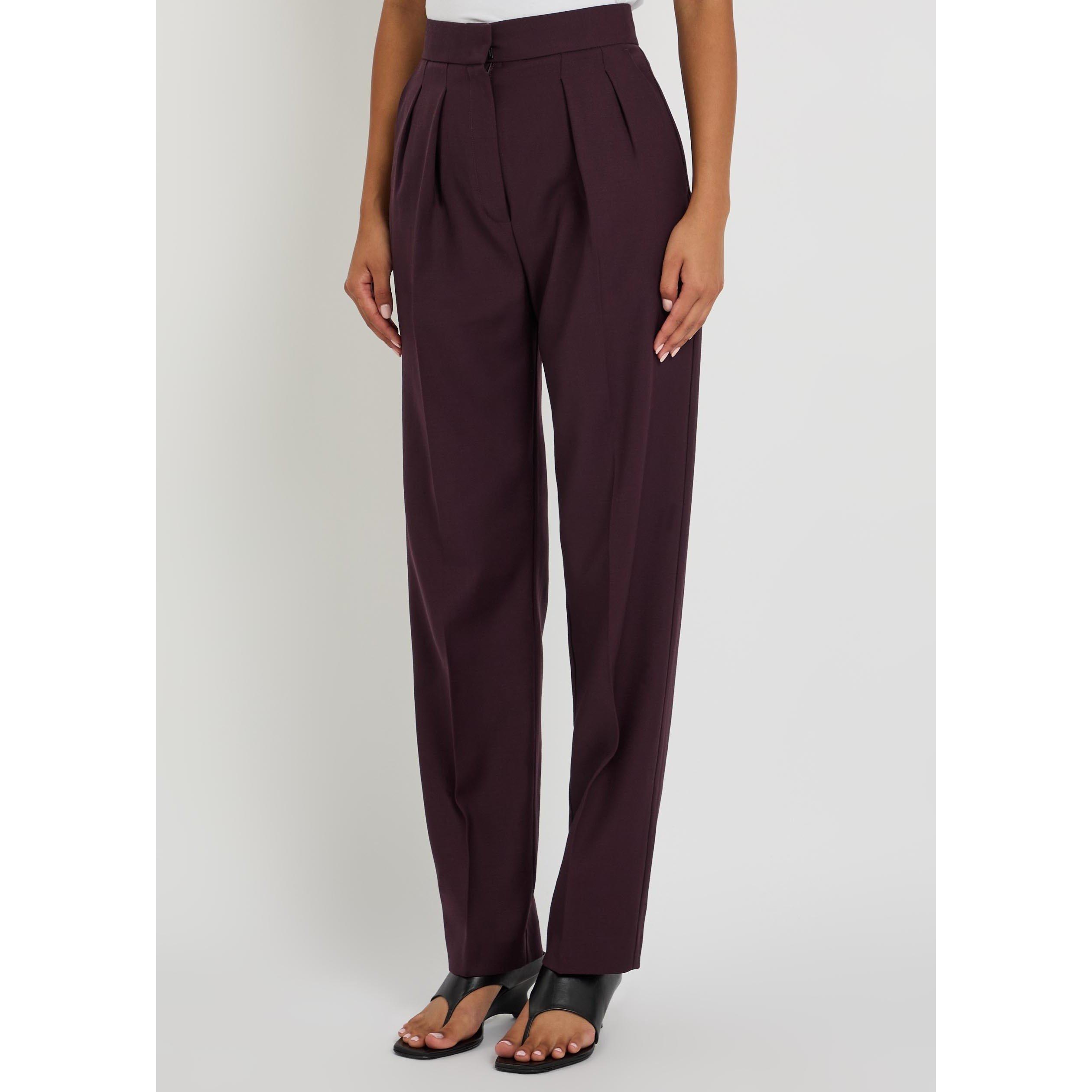 BURGUNDY - Roksanda Ilincic - Women's Ragosta Wool Tailored Trousers - 2