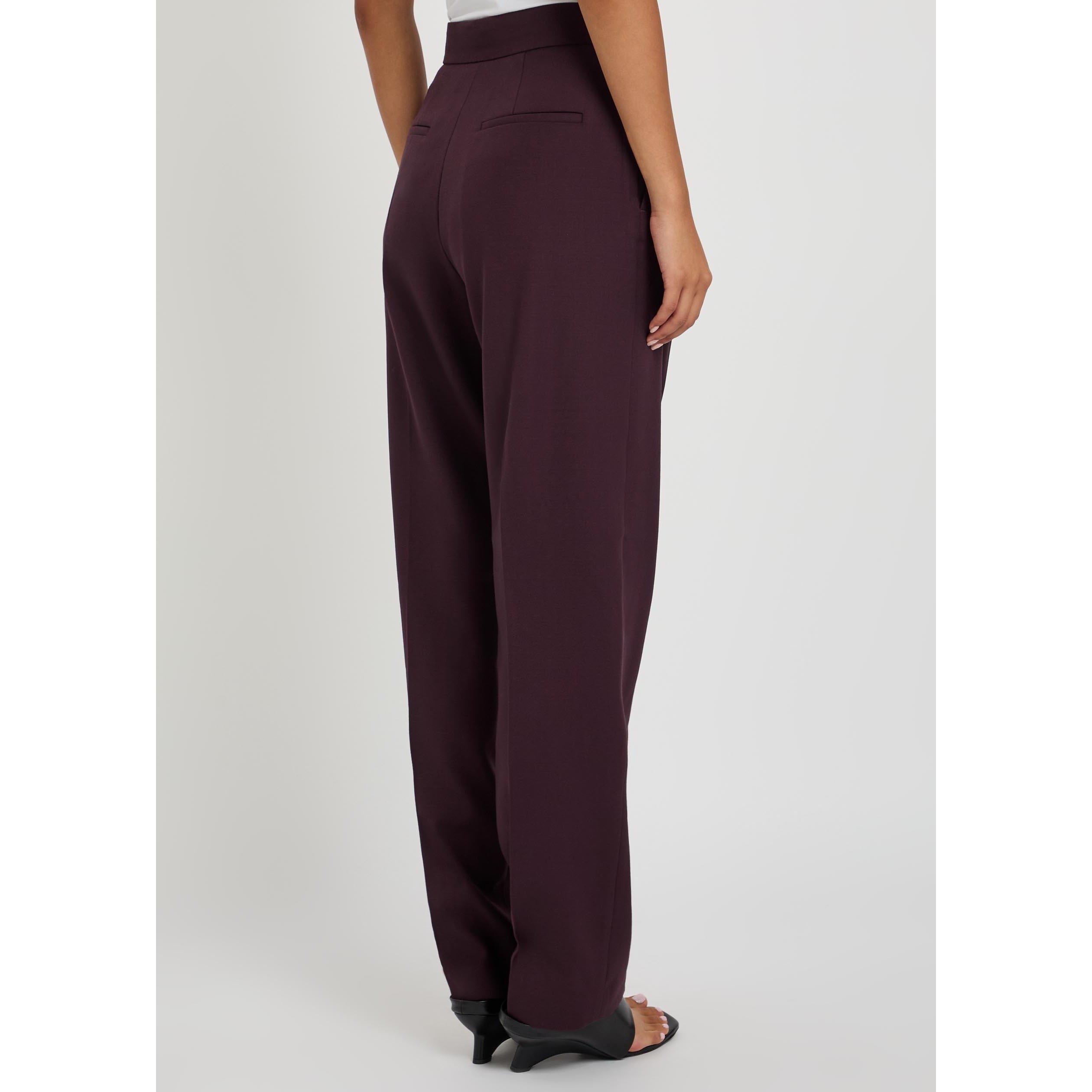 BURGUNDY - Roksanda Ilincic - Women's Ragosta Wool Tailored Trousers - 3