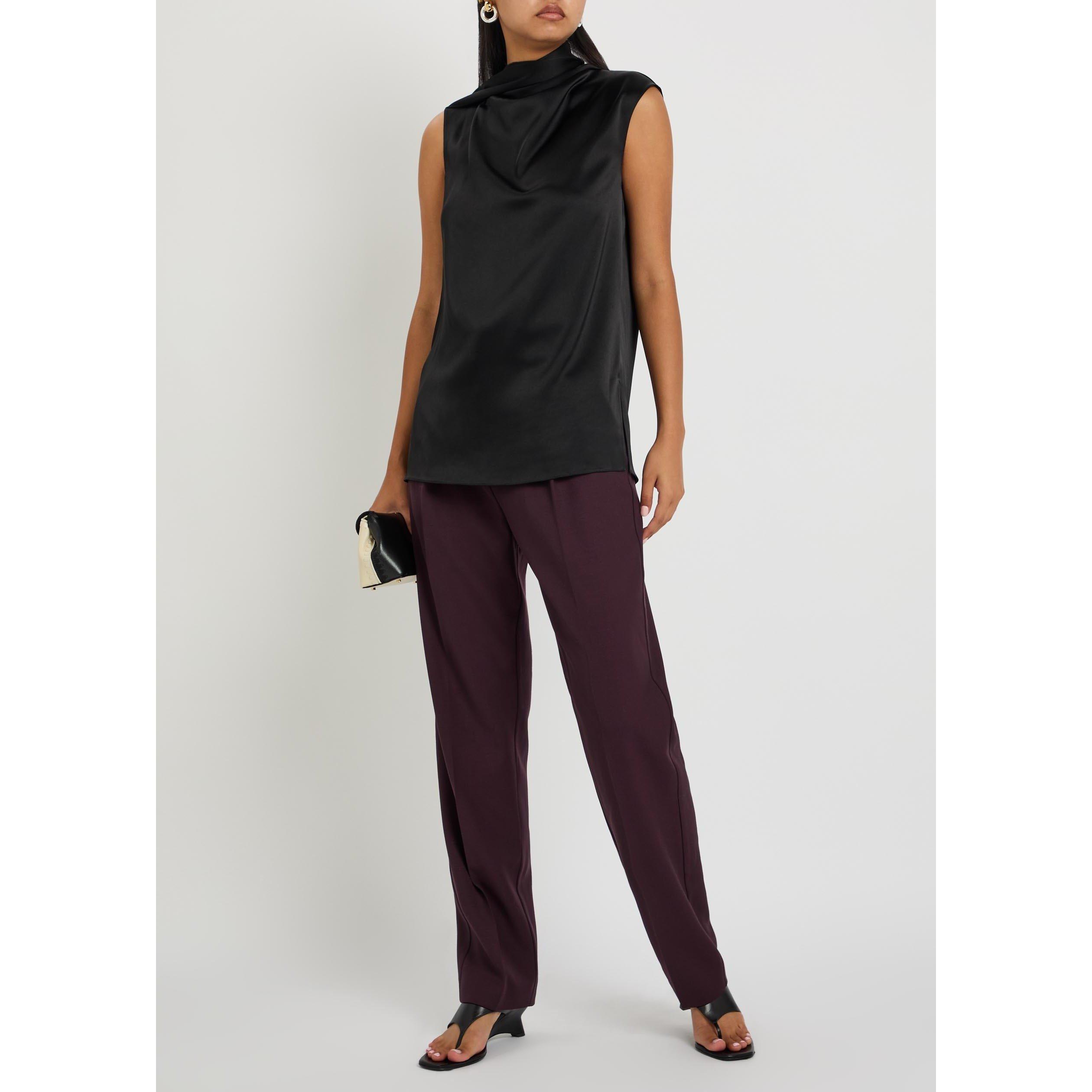 BURGUNDY - Roksanda Ilincic - Women's Ragosta Wool Tailored Trousers - 5